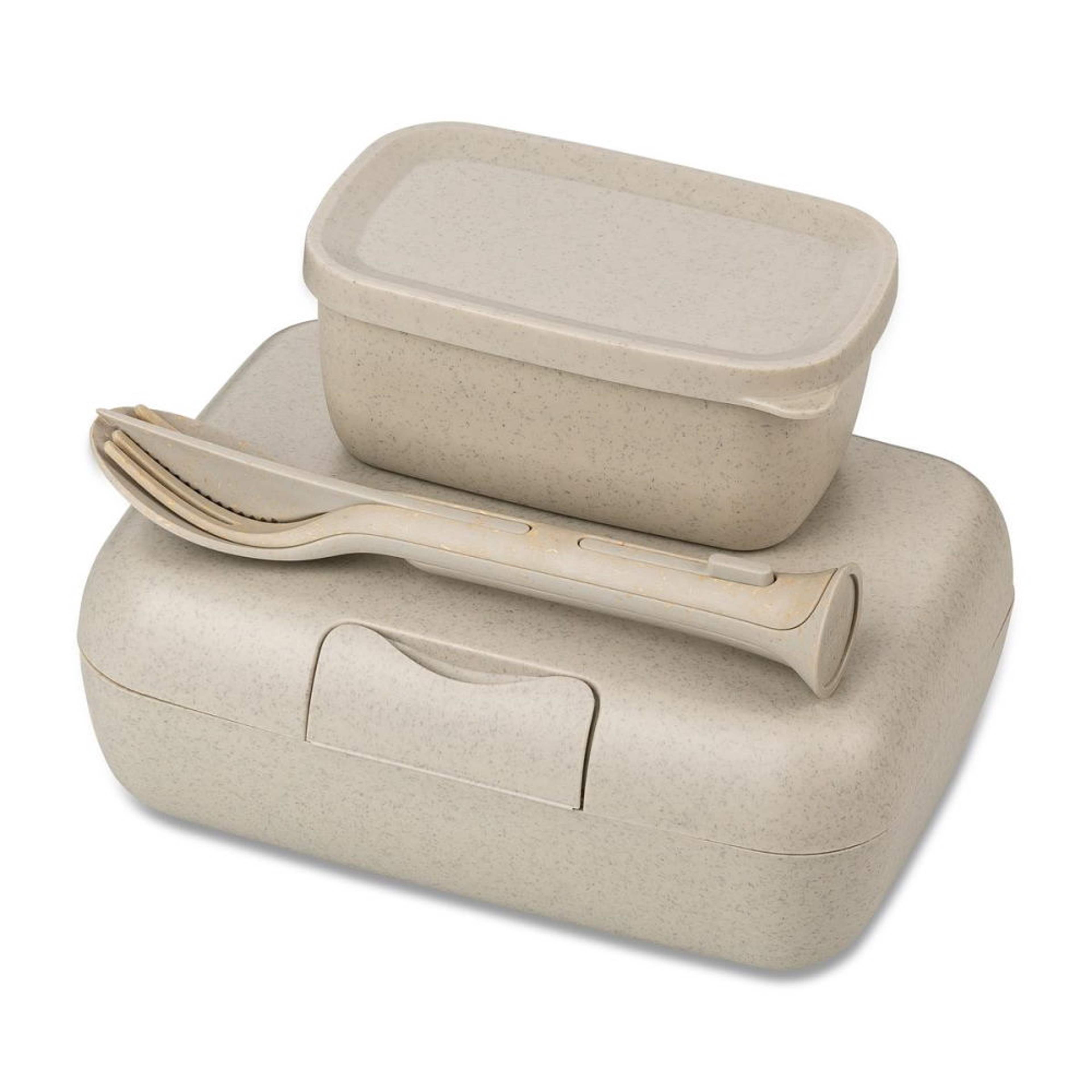Candy Ready Set Med 3x Lunchbox Och Bestick Beige