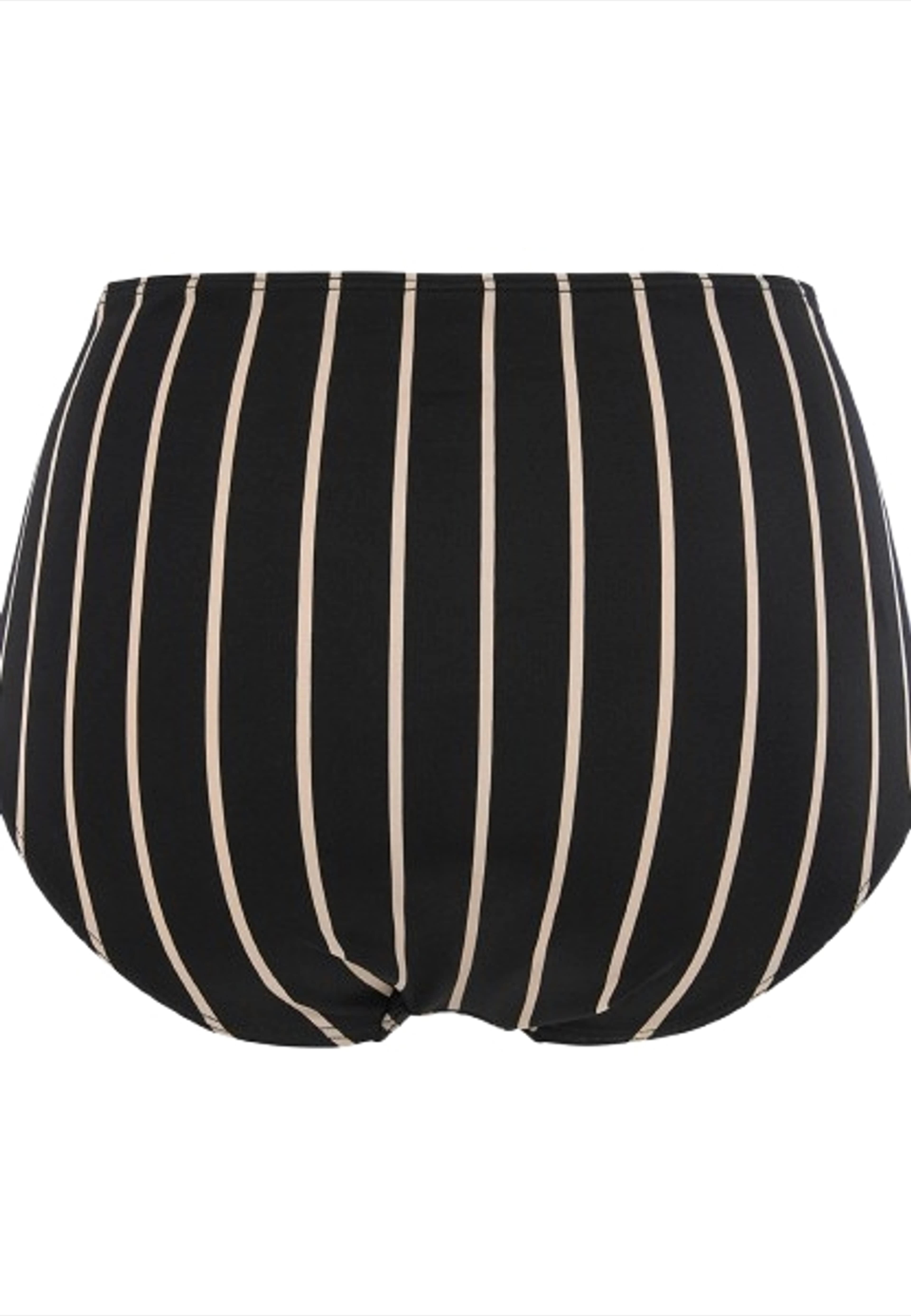 Portofino Högmidjad Bikinitrosa, från Swegmark, i färgen black/beige stripe. Klicka för att öppna bilden i stort format