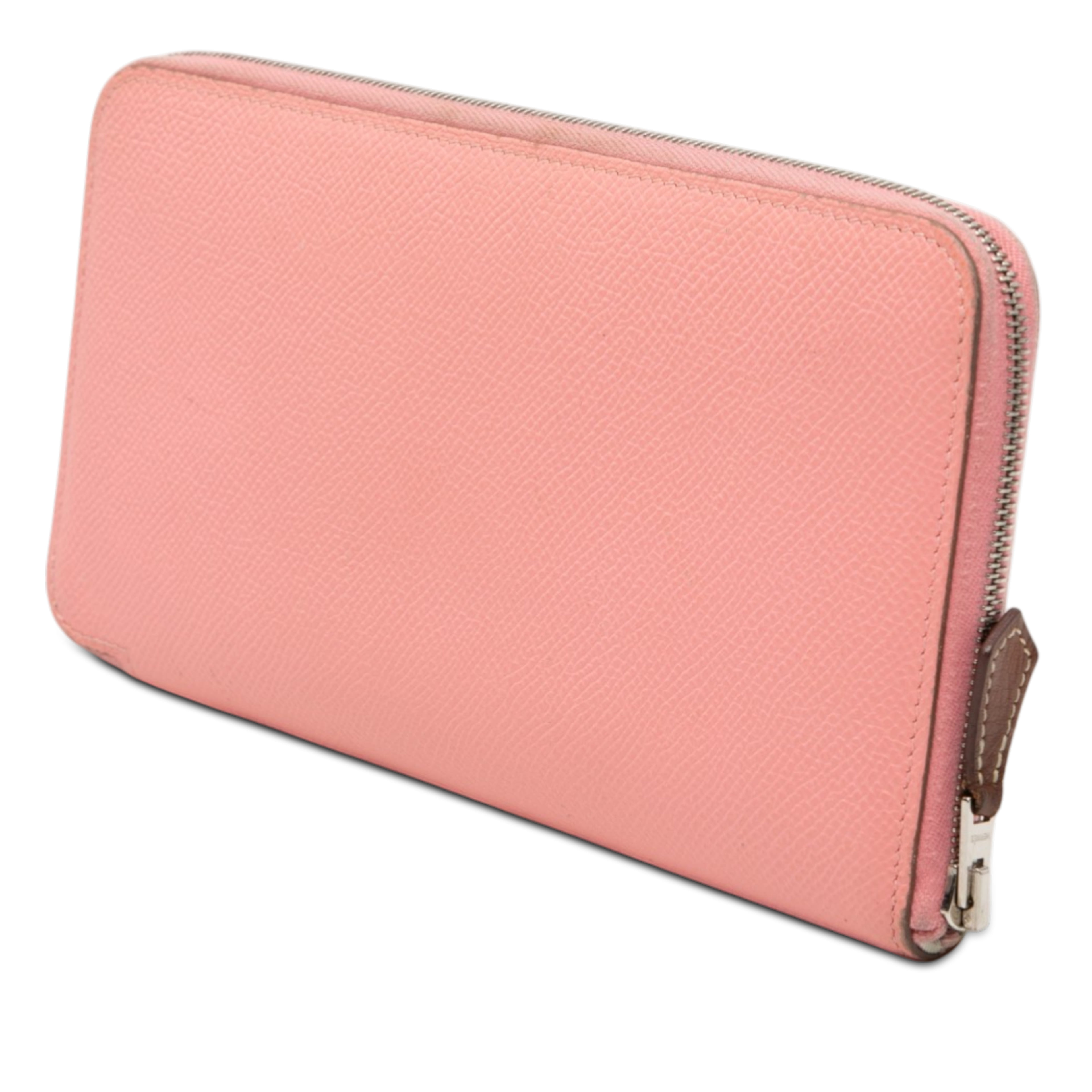 Hermès Epsom Silk'in Classique Long Wallet, från Luxclusif, i färgen pink. Klicka för att öppna bilden i stort format