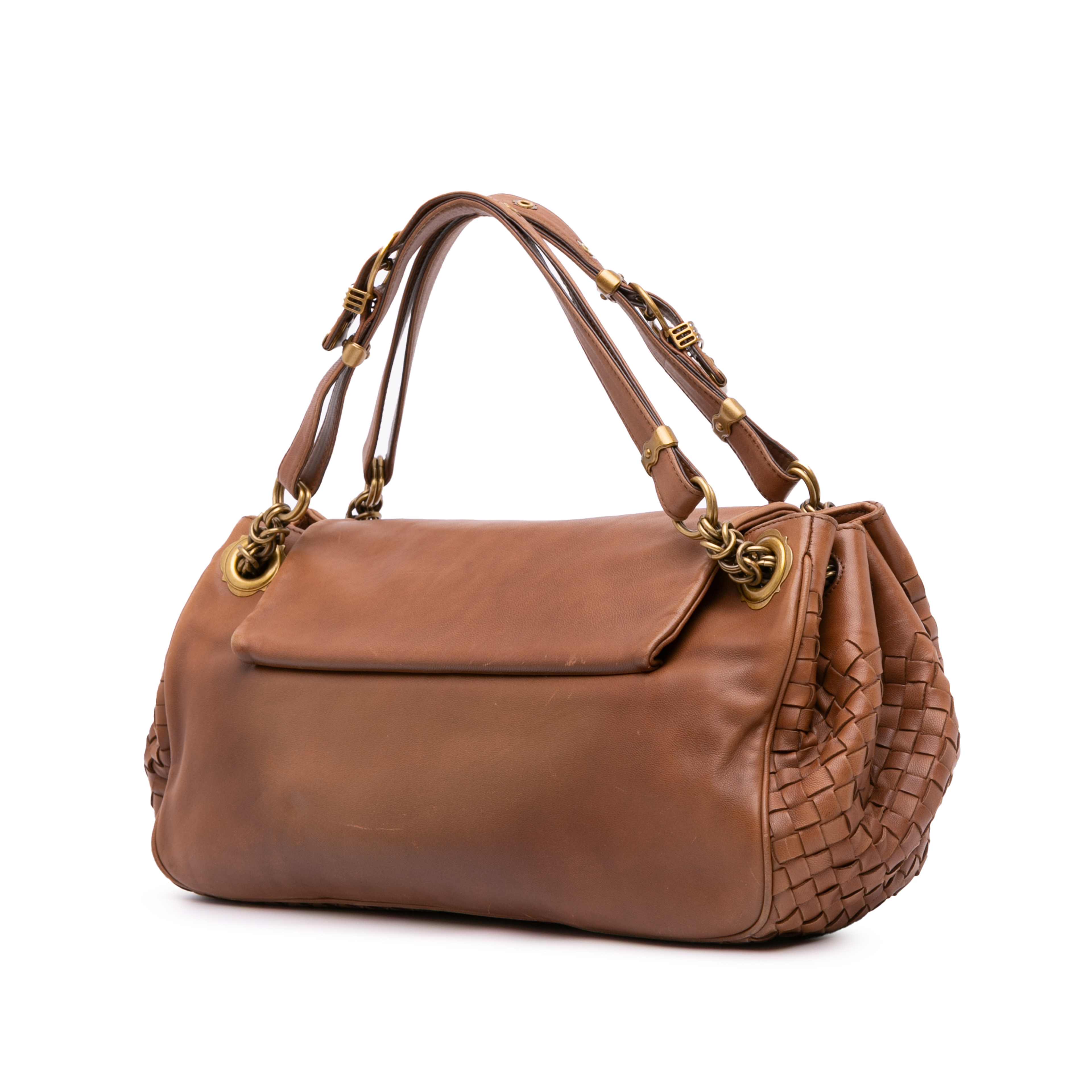 Bottega Veneta Nappa Intrecciato Trimmed Napoli Handbag