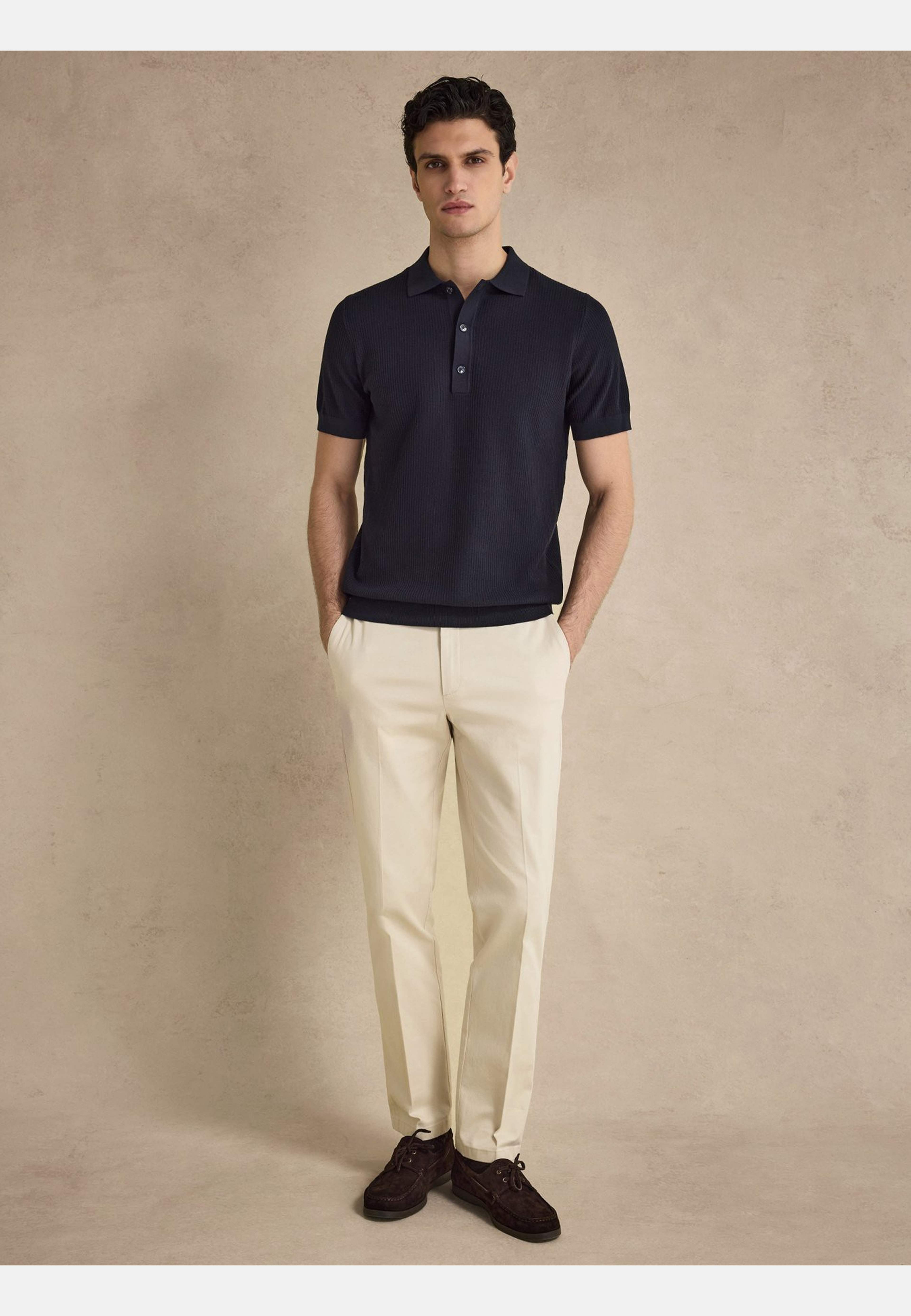 Cotton S/s Sweater (sammy), från John Henric, i färgen navy blue. Klicka för att öppna bilden i stort format