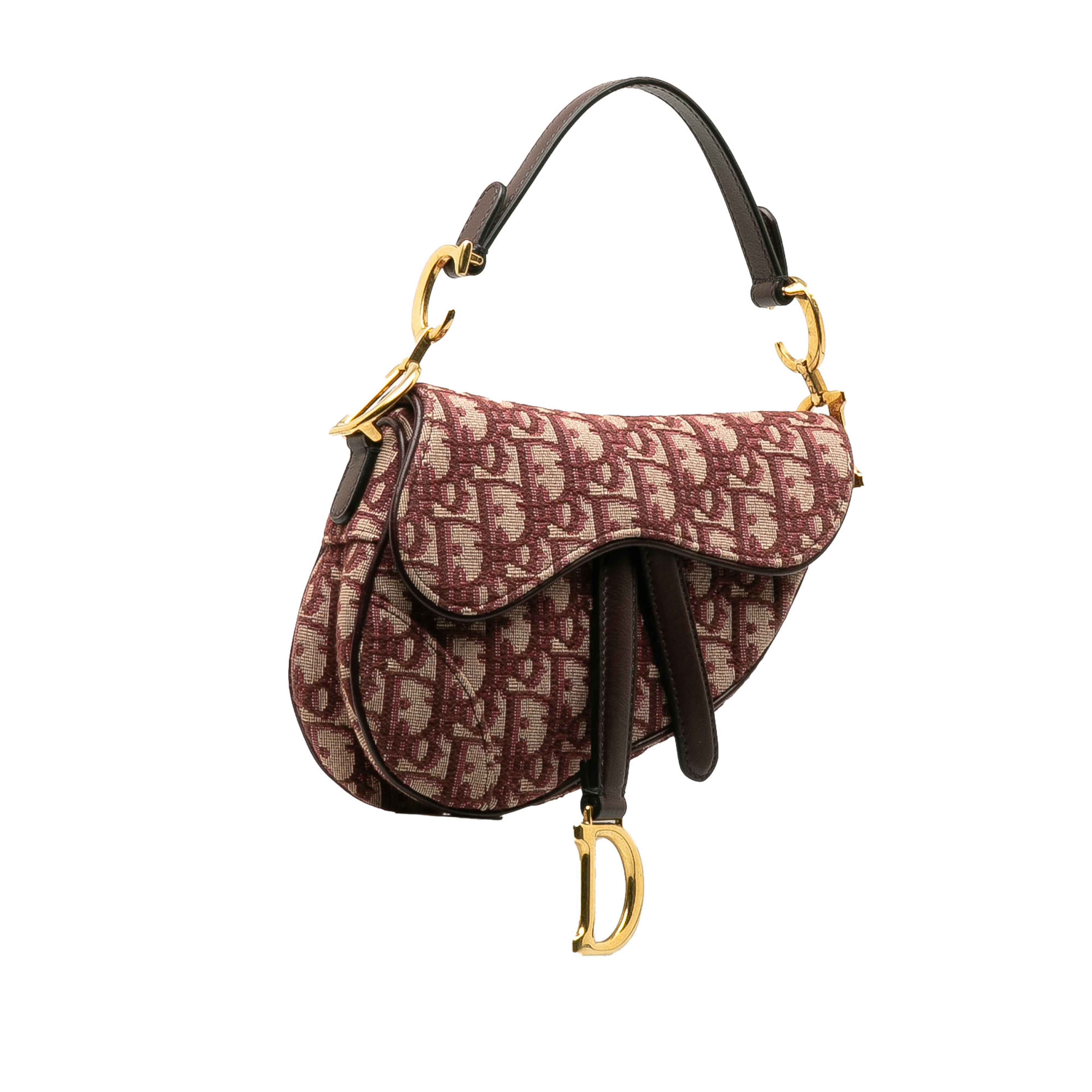 Dior Mini Oblique Canvas Saddle Bag