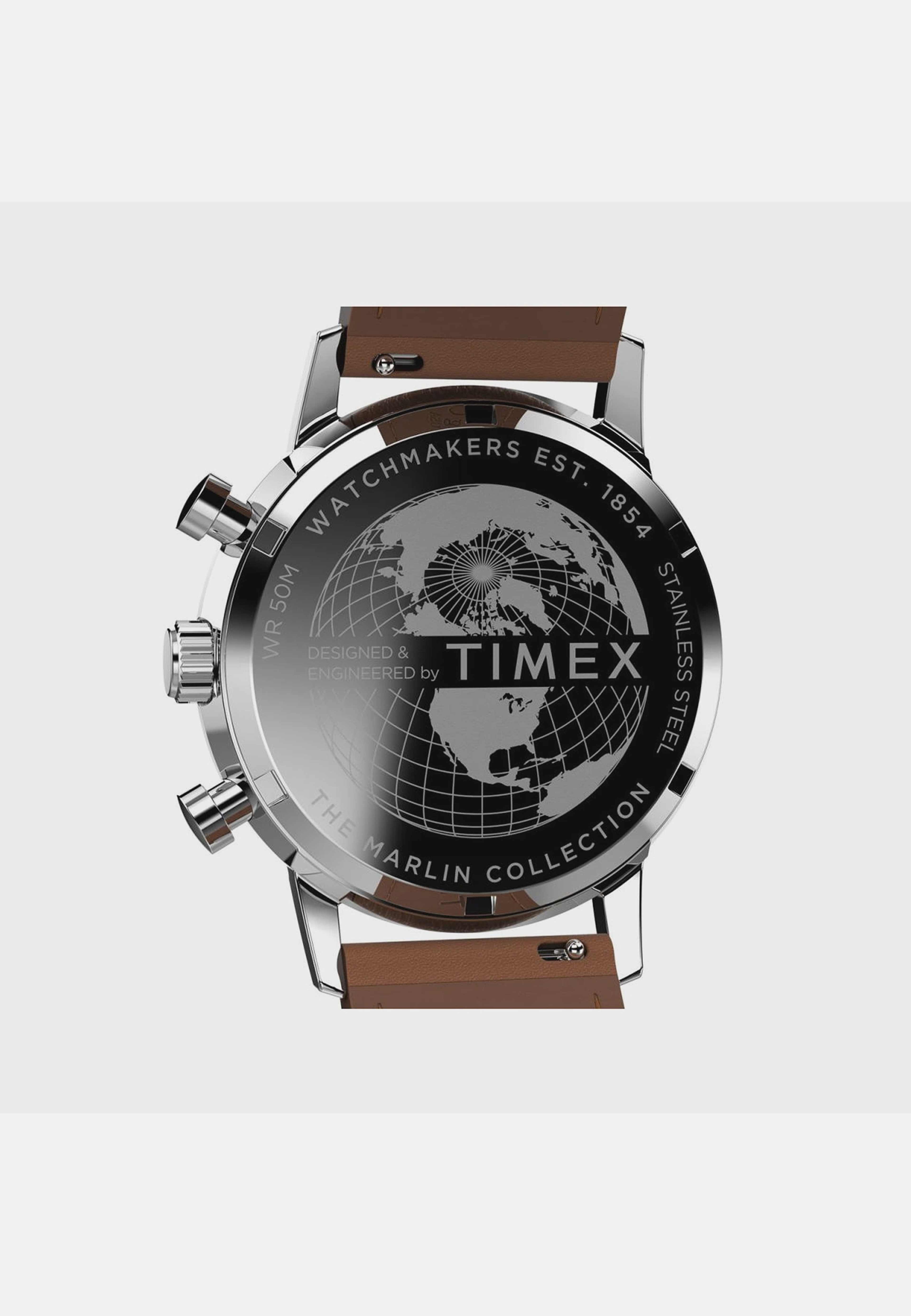Timex Marlin Chronograph Herr, Svart/brun Läderrem - Tw2w10100, från Timex, i färgen 1. Klicka för att öppna bilden i stort format