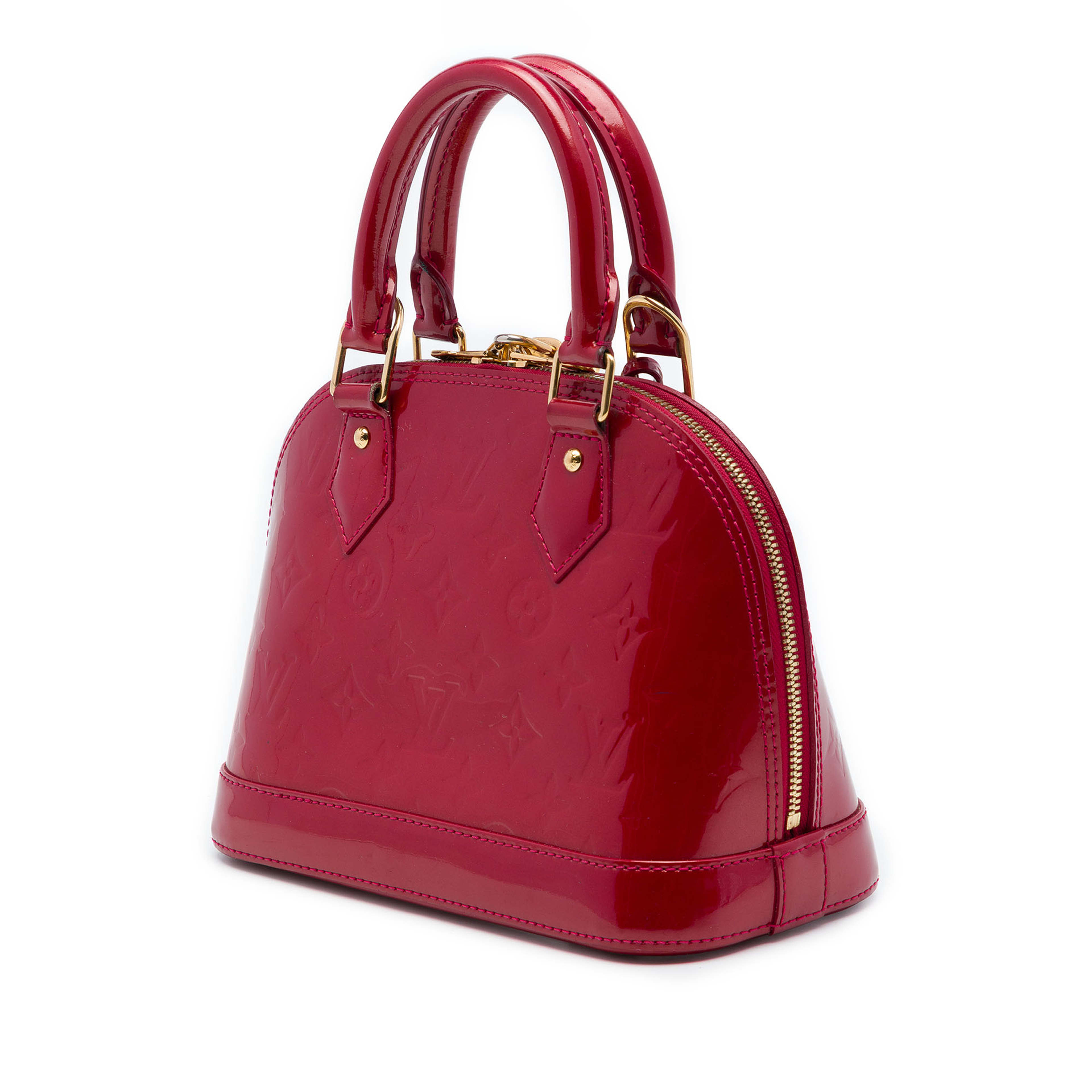 Louis Vuitton Monogram Vernis Alma Bb, från Luxclusif, i färgen röd. Klicka för att öppna bilden i stort format