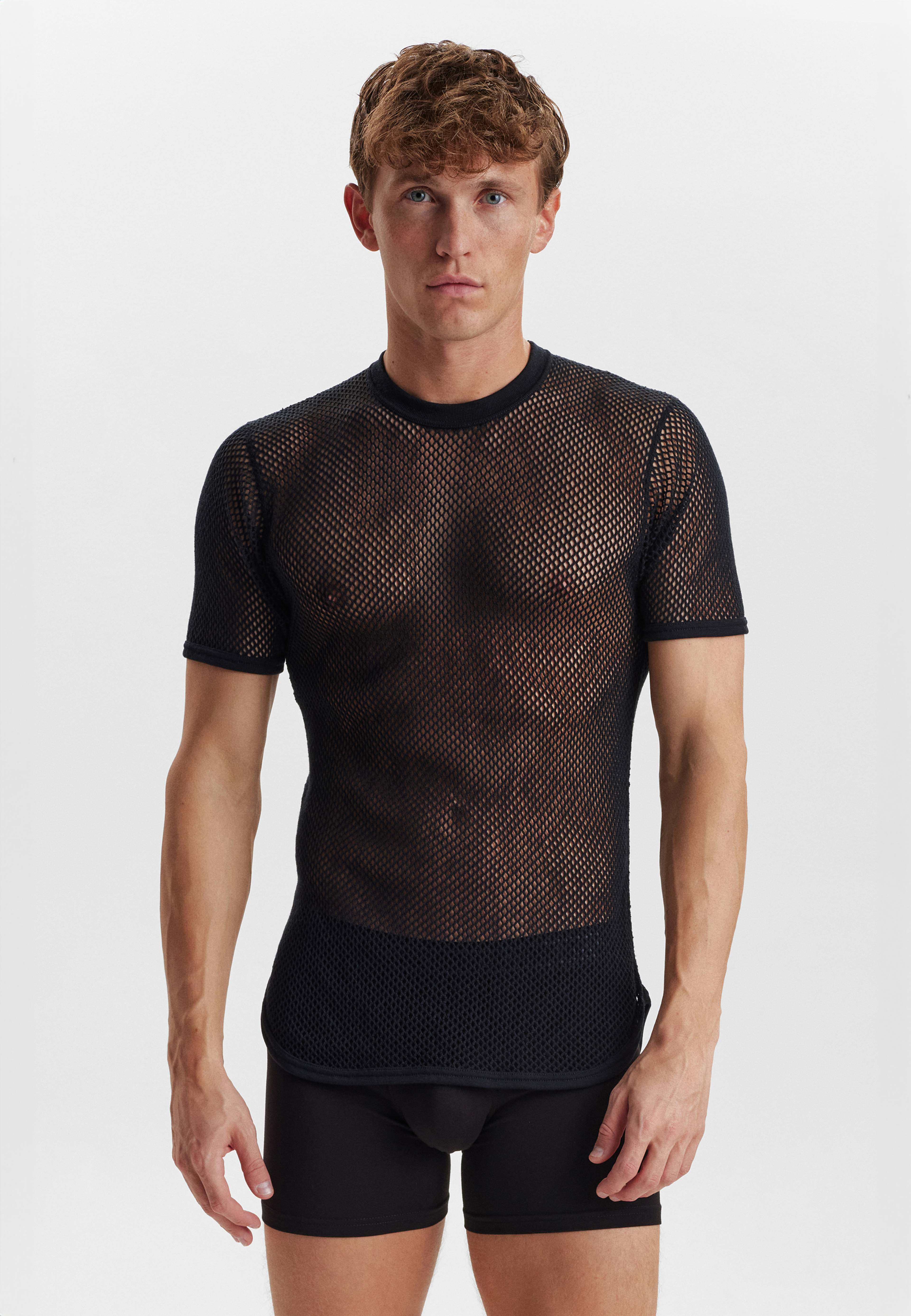 3-pack Undertröja "mesh" | Merinoull | Svart