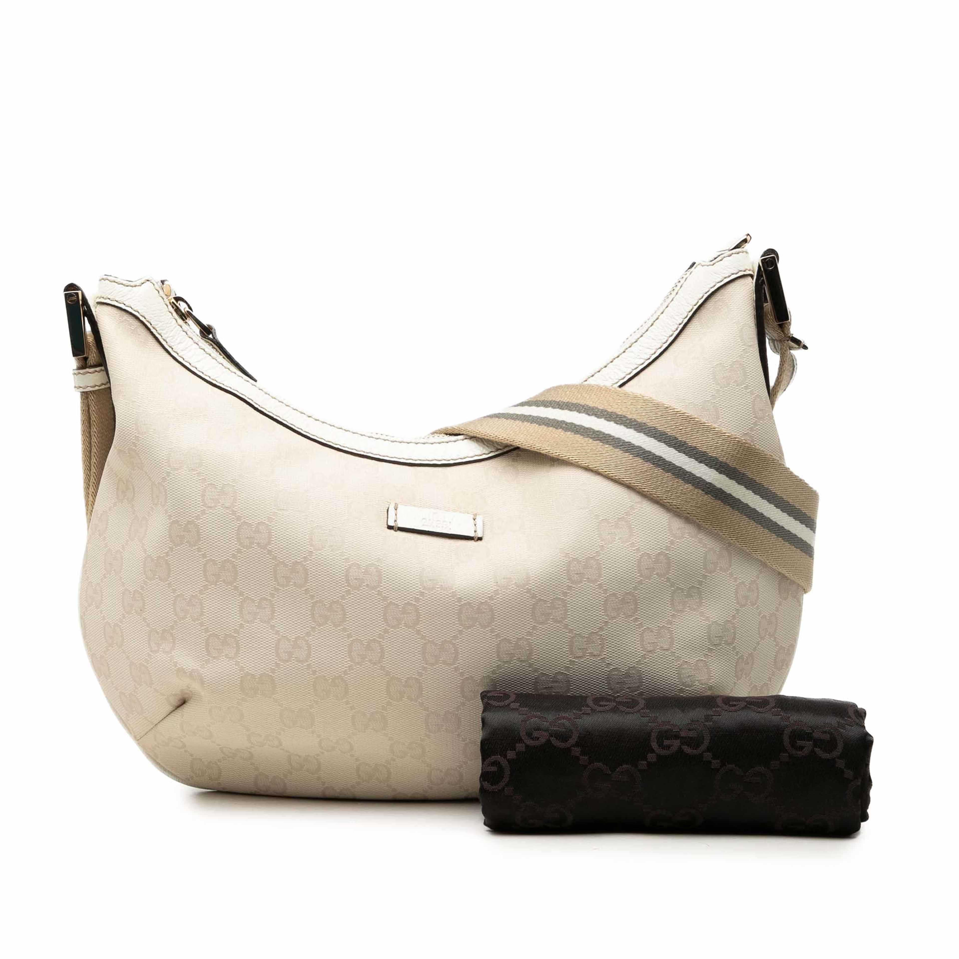 Gucci Gg Canvas Web Crossbody, från Luxclusif, i färgen beige. Klicka för att öppna bilden i stort format