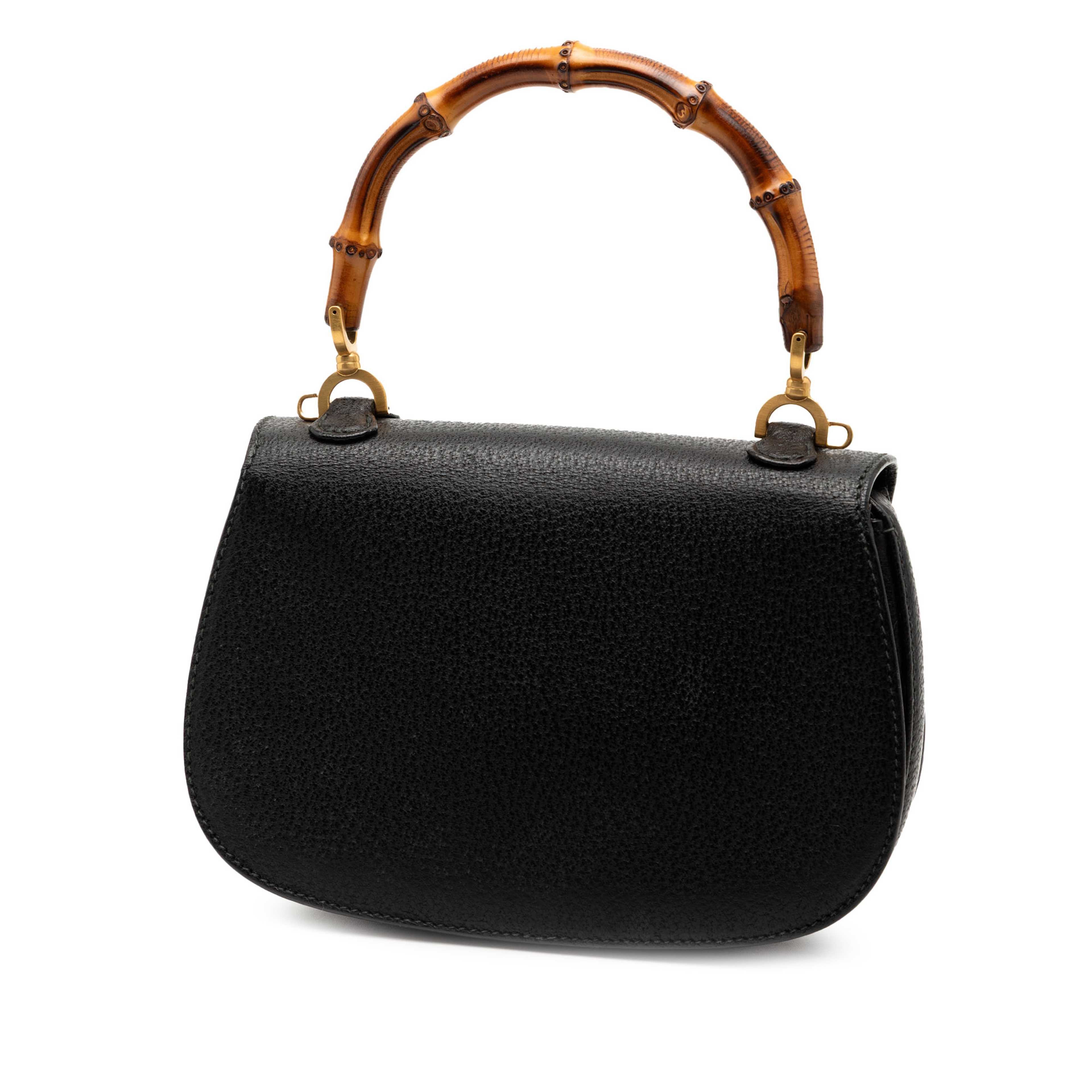 Gucci Grained Calfskin Bamboo Night, från Luxclusif, i färgen black. Klicka för att öppna bilden i stort format
