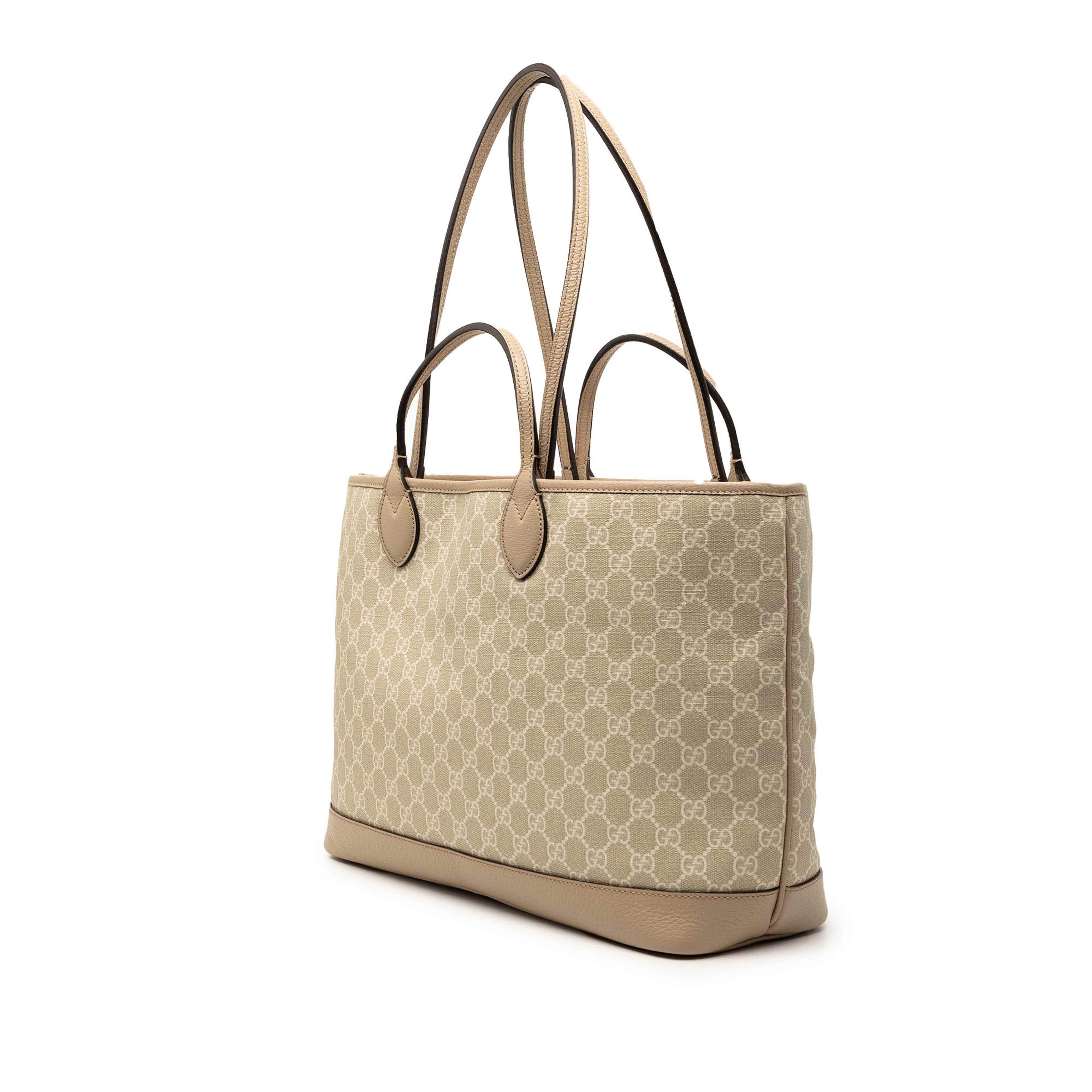 Gucci Medium Gg Supreme Ophidia Tote, från Luxclusif, i färgen beige. Klicka för att öppna bilden i stort format