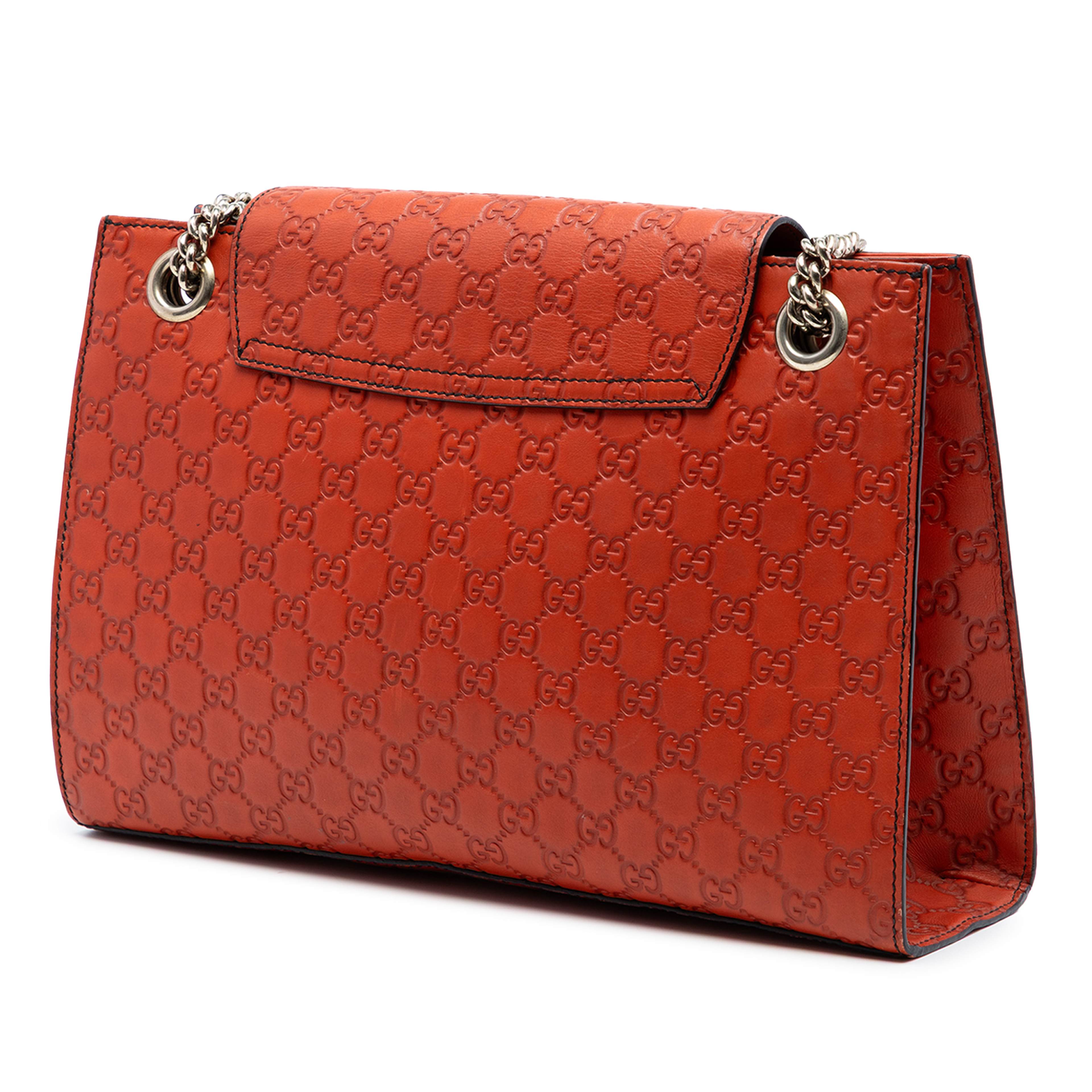 Gucci Large Guccissima Emily Shoulder Bag, från Luxclusif, i färgen orange. Klicka för att öppna bilden i stort format
