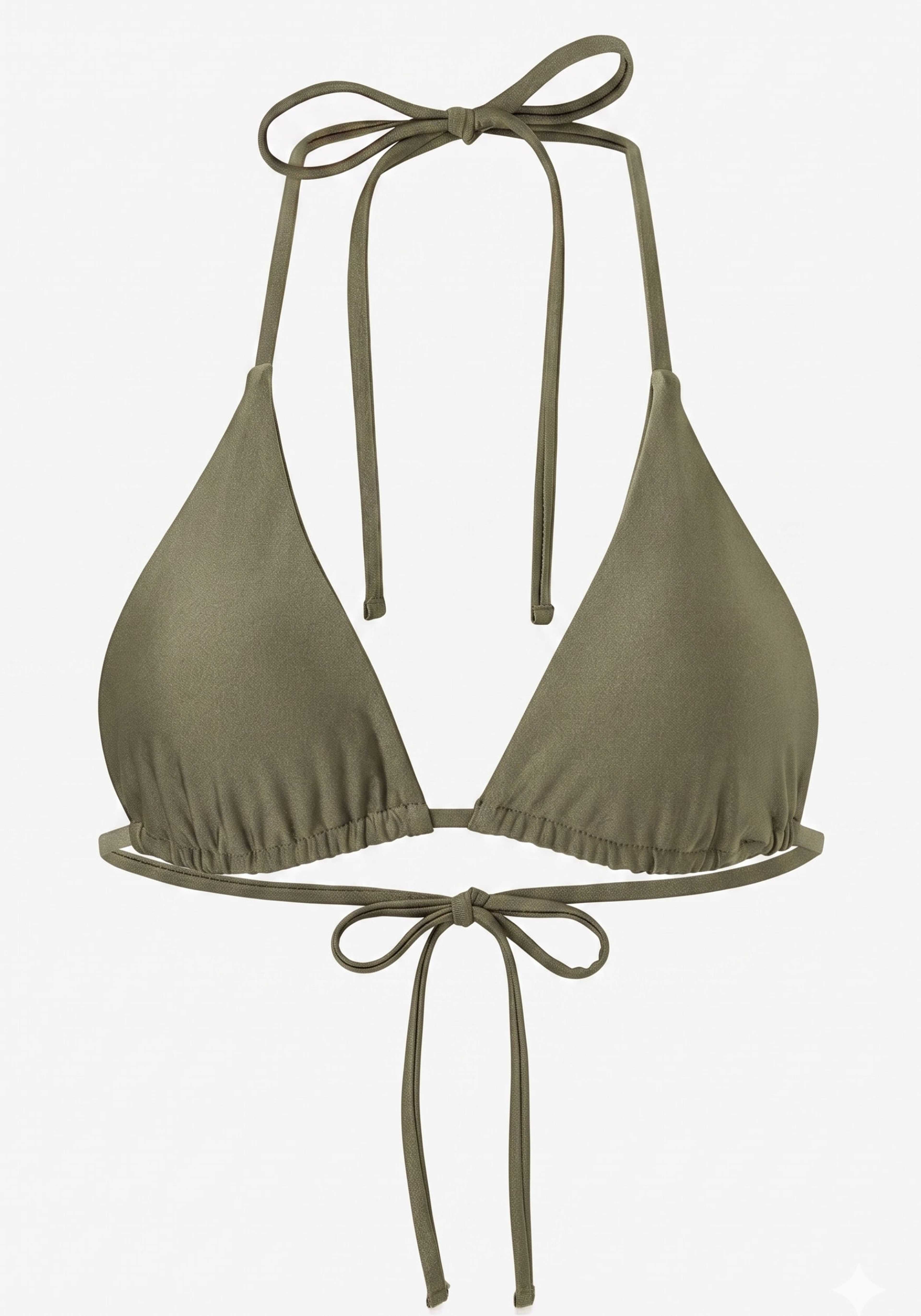 Swim Triangle Bikini Top, från Drop of Mindfulness, i färgen satin deep green. Klicka för att öppna bilden i stort format