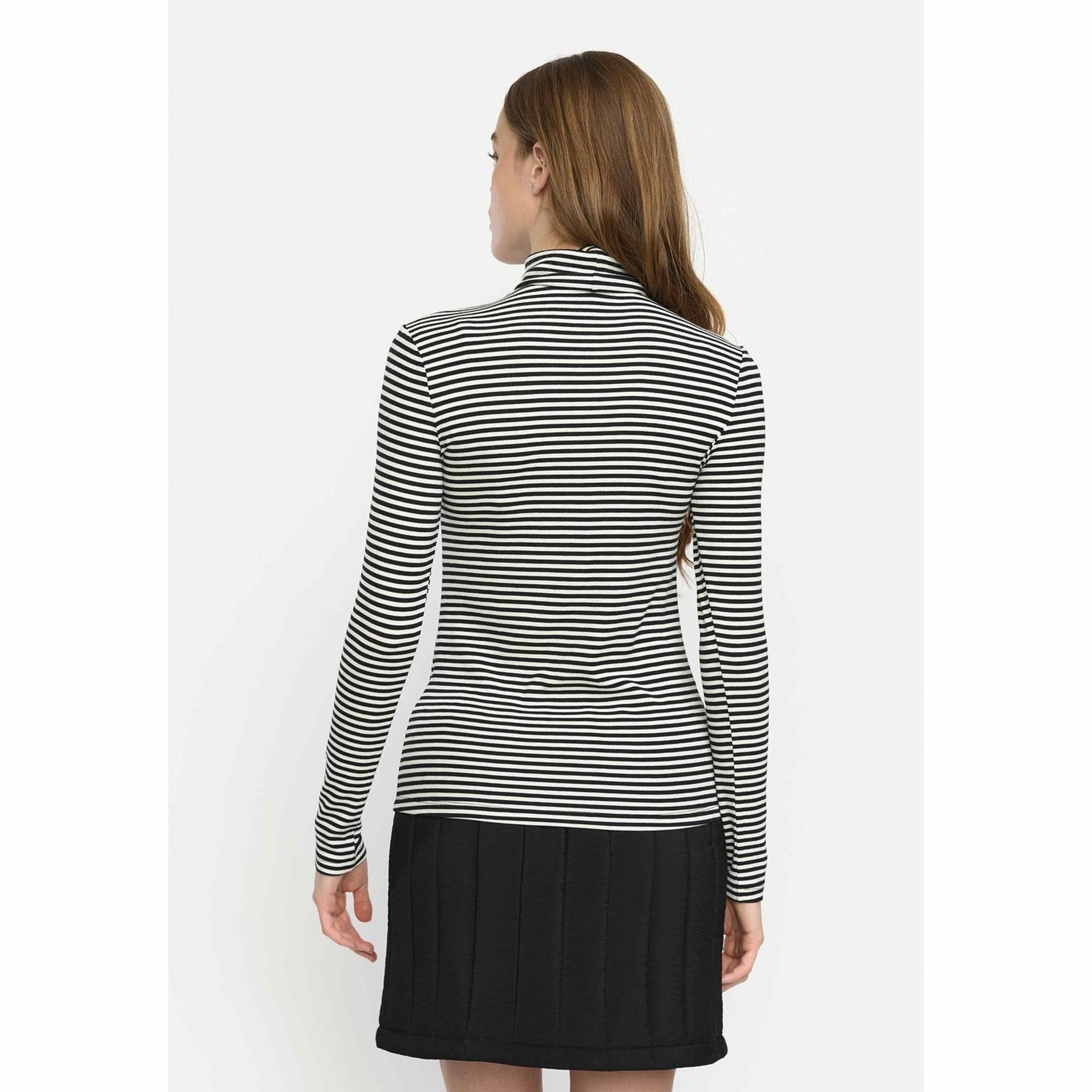 Srfenja Stripe Rollneck Top - Black