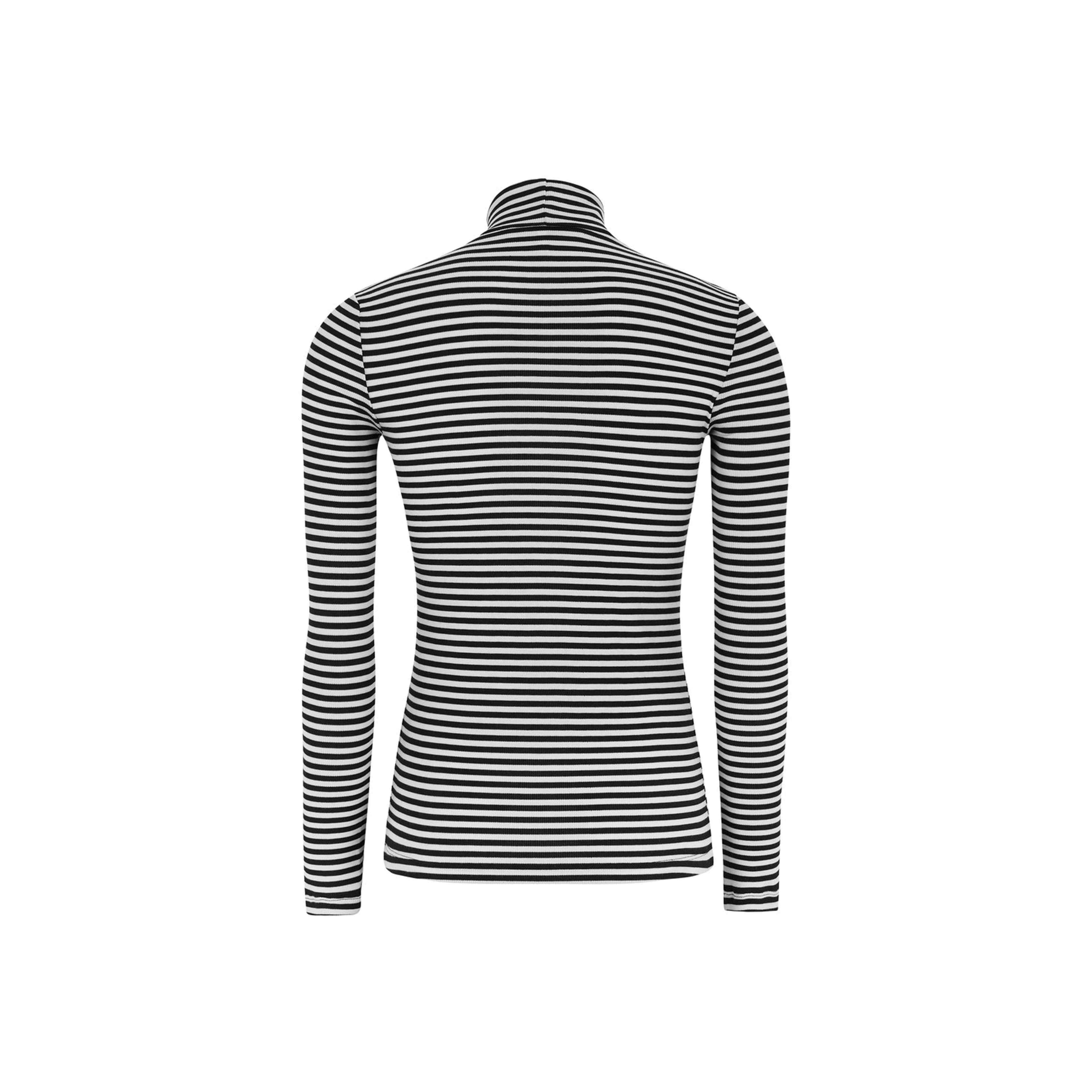 Srfenja Stripe Rollneck Top - Black