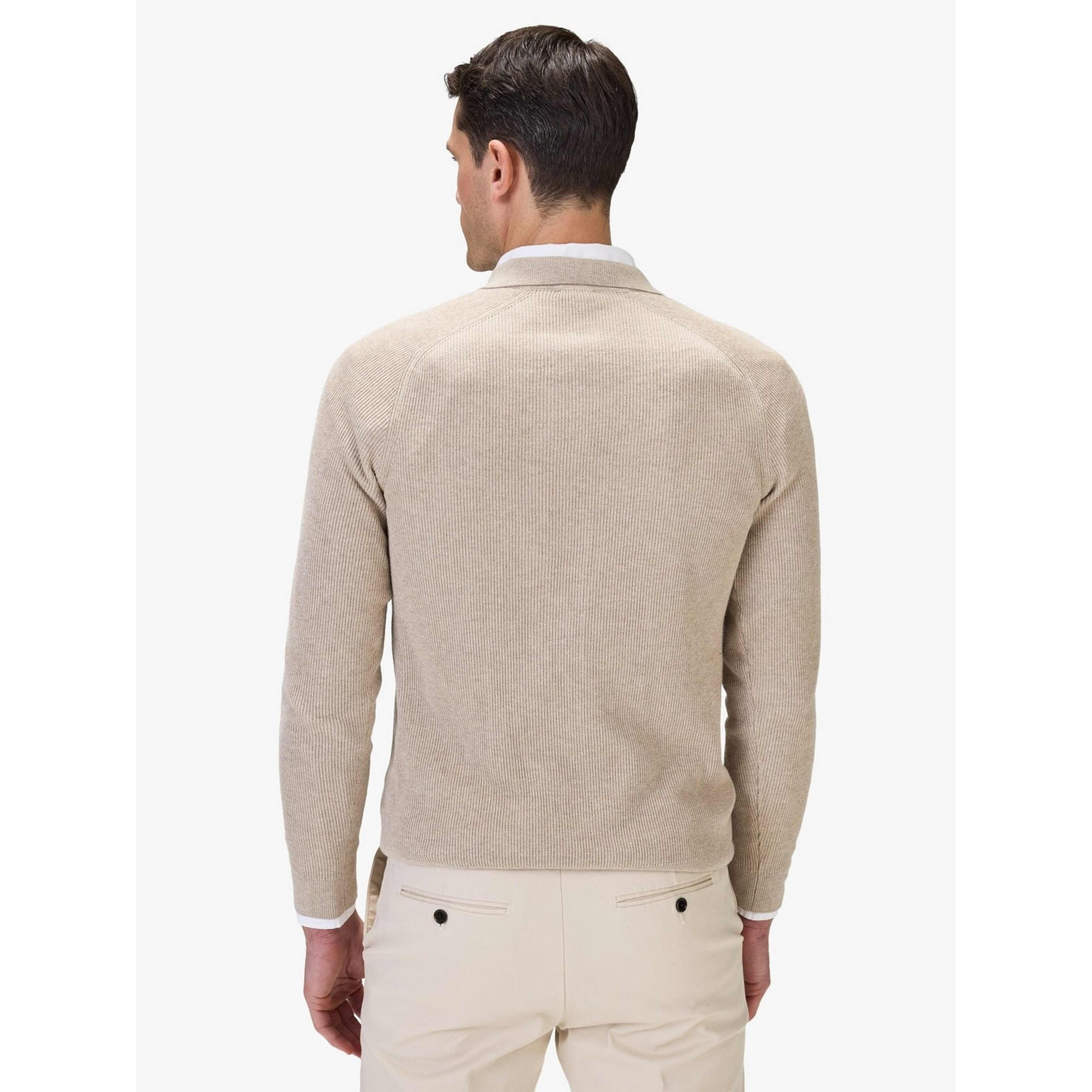 Cotton Rib Knitted Ls Polo Sweater (sandro)