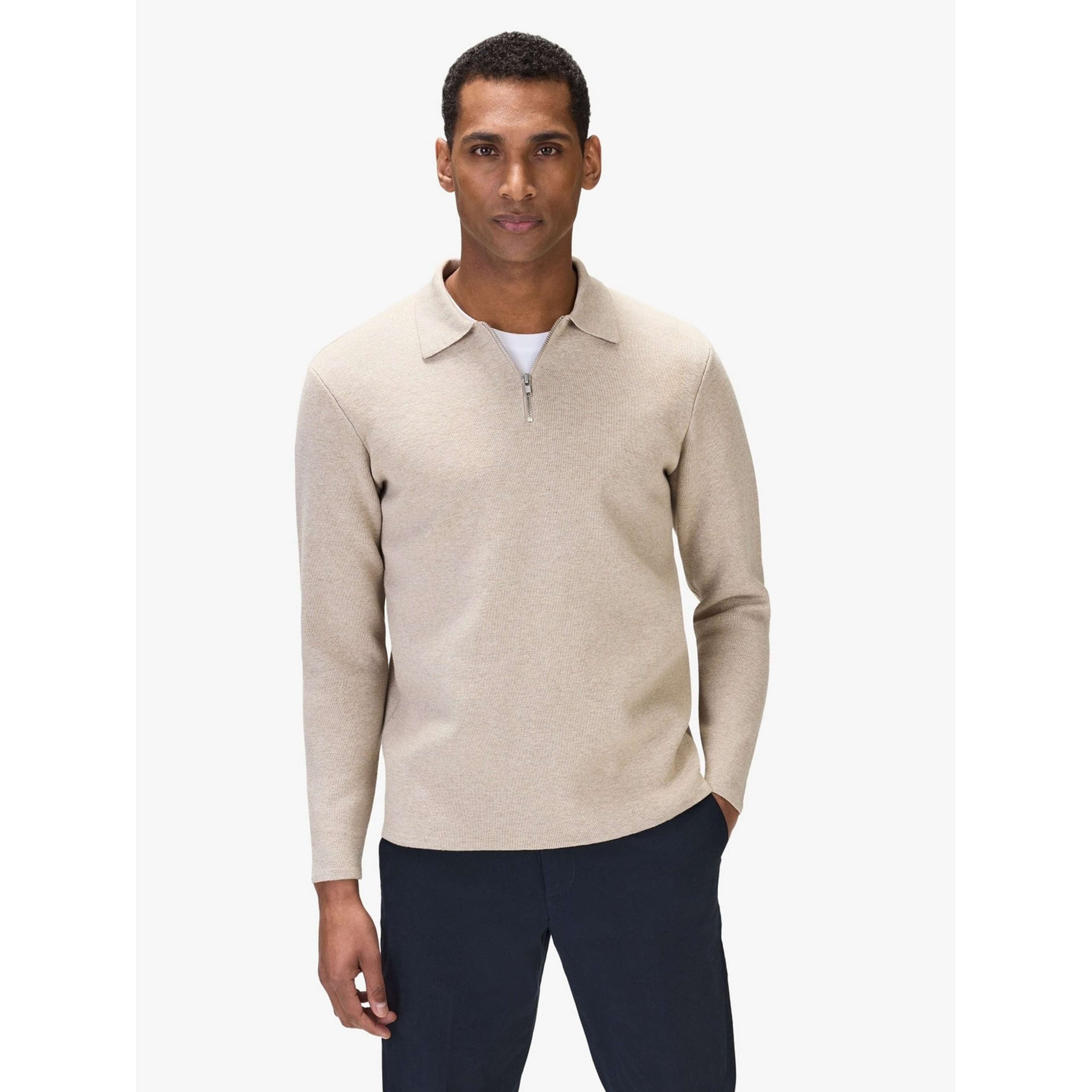 Cotton Plain Knitted Ls Half Zip (ilario)