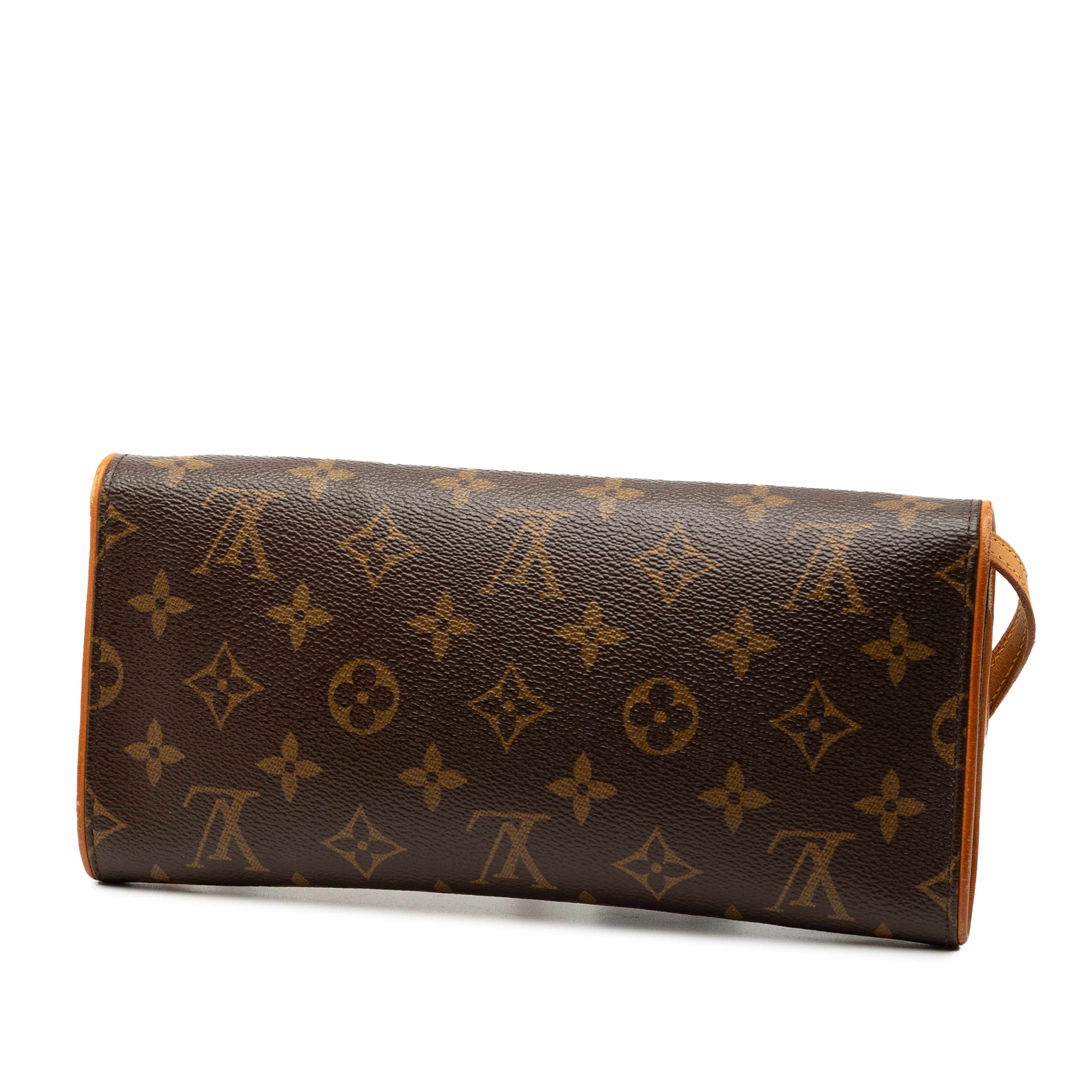 Louis Vuitton Monogram Pochette Twin Gm, från Luxclusif, i färgen brown. Klicka för att öppna bilden i stort format