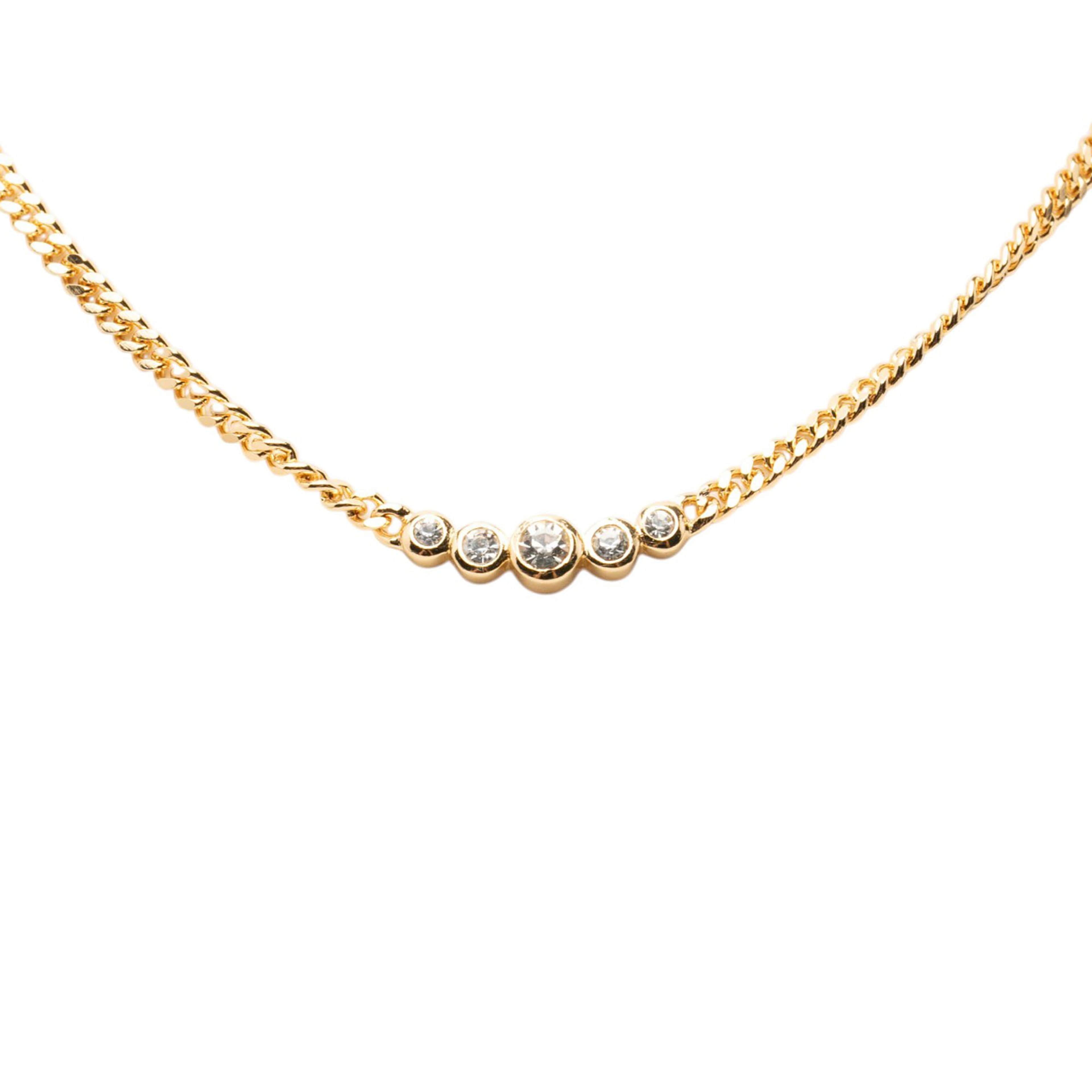 Dior Gold Plated Strass Pendant Necklace, från Luxclusif, i färgen guld. Klicka för att öppna bilden i stort format