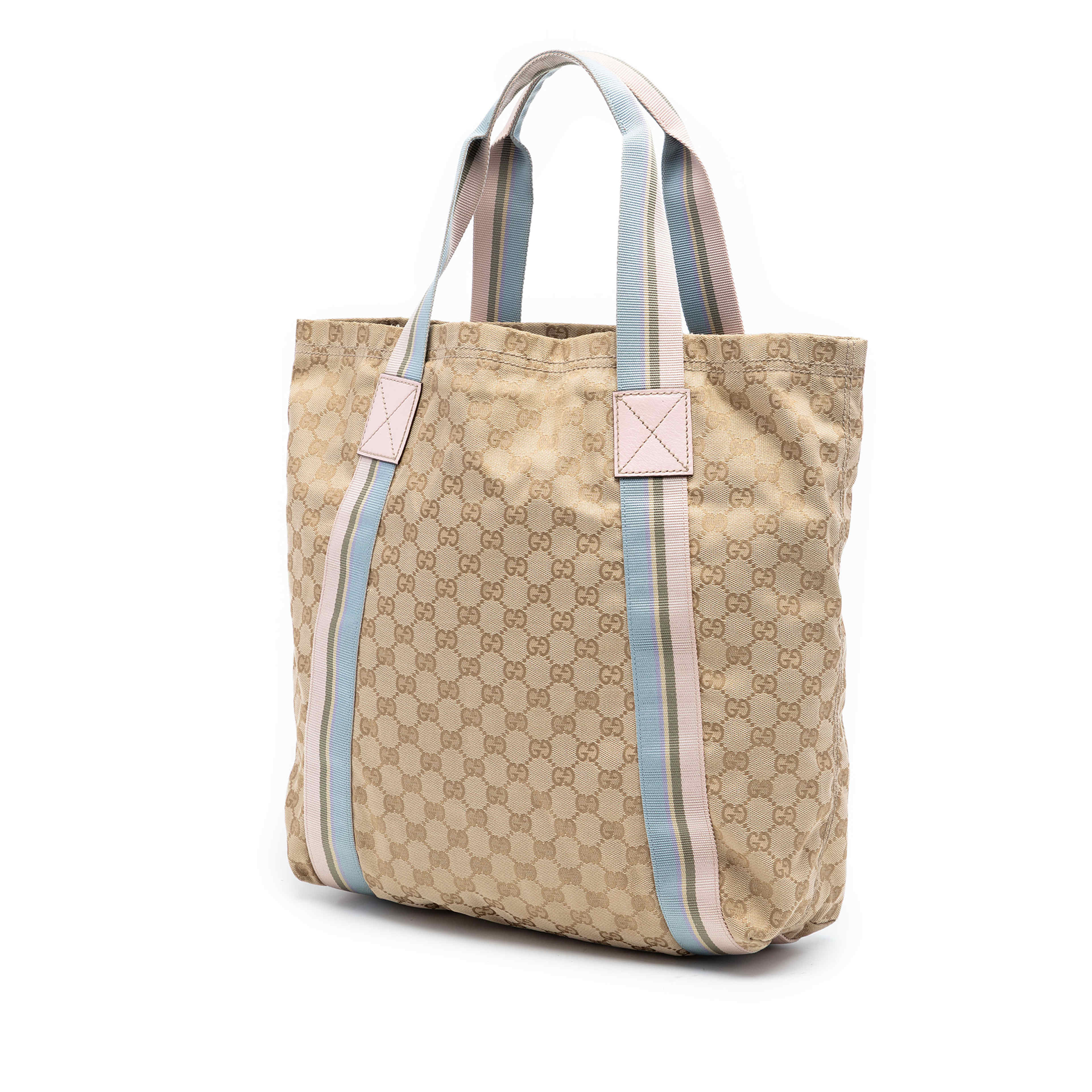 Gucci Gg Canvas Web Tote, från Luxclusif, i färgen beige. Klicka för att öppna bilden i stort format