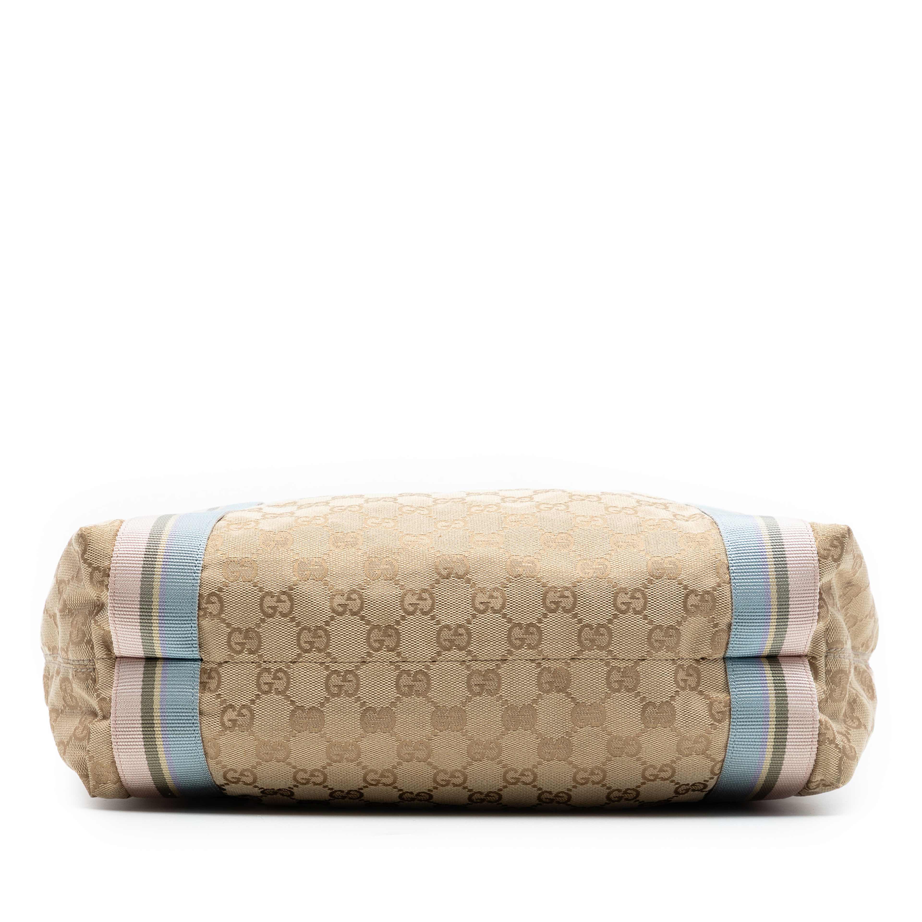 Gucci Gg Canvas Web Tote, från Luxclusif, i färgen beige. Klicka för att öppna bilden i stort format
