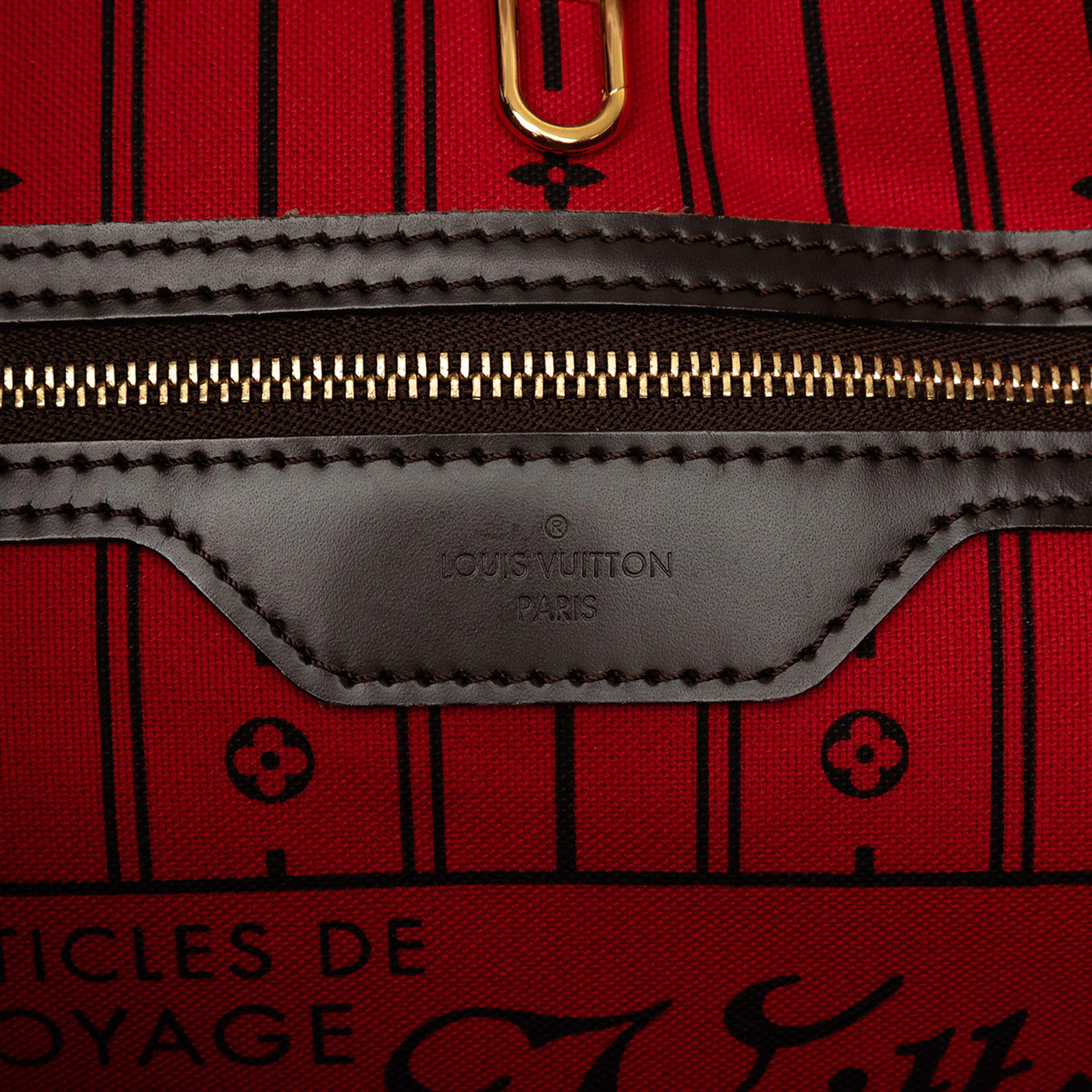 Louis Vuitton Damier Ebene Neverfull Gm, från Luxclusif, i färgen brun. Klicka för att öppna bilden i stort format