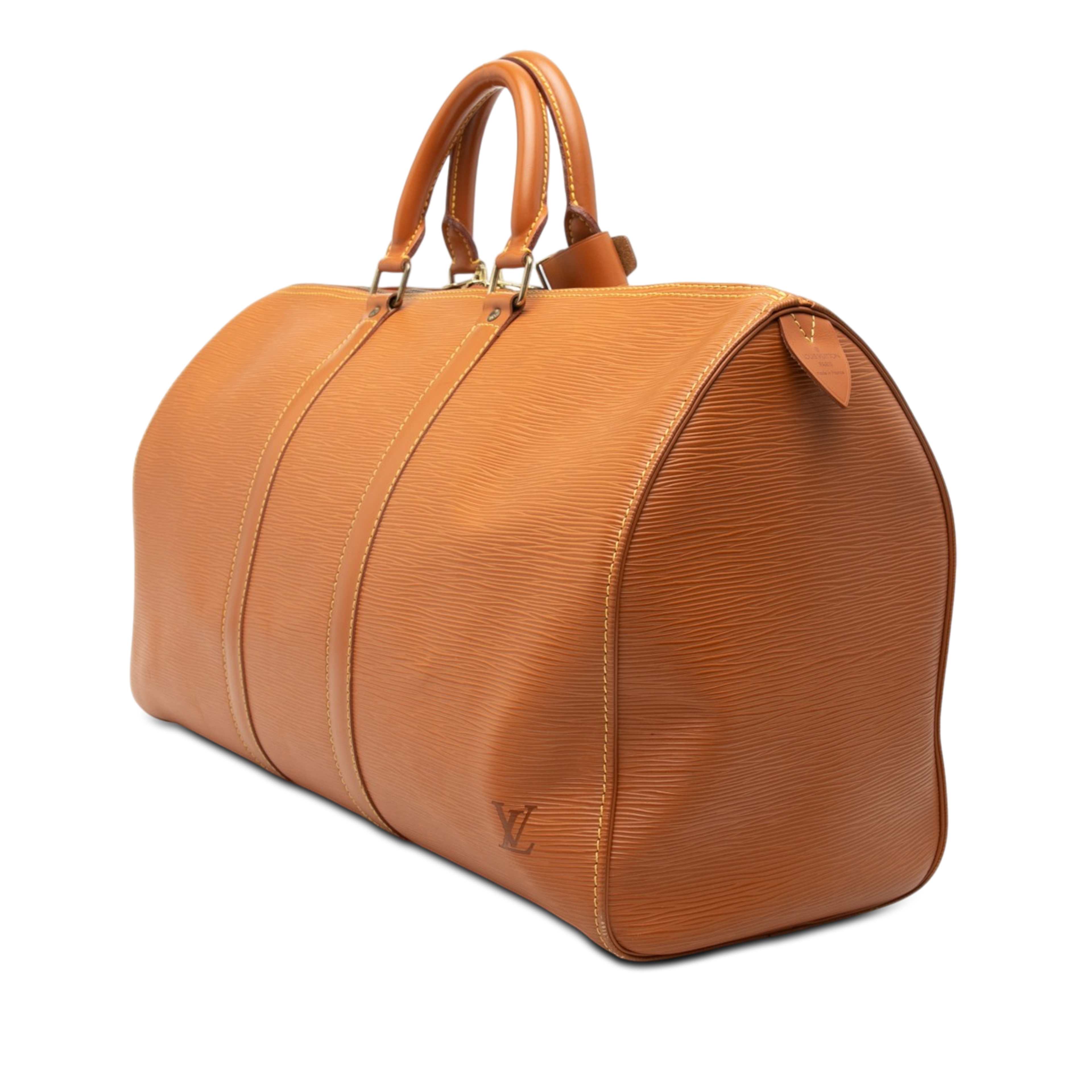Louis Vuitton Epi Keepall 45, från Luxclusif, i färgen brown. Klicka för att öppna bilden i stort format