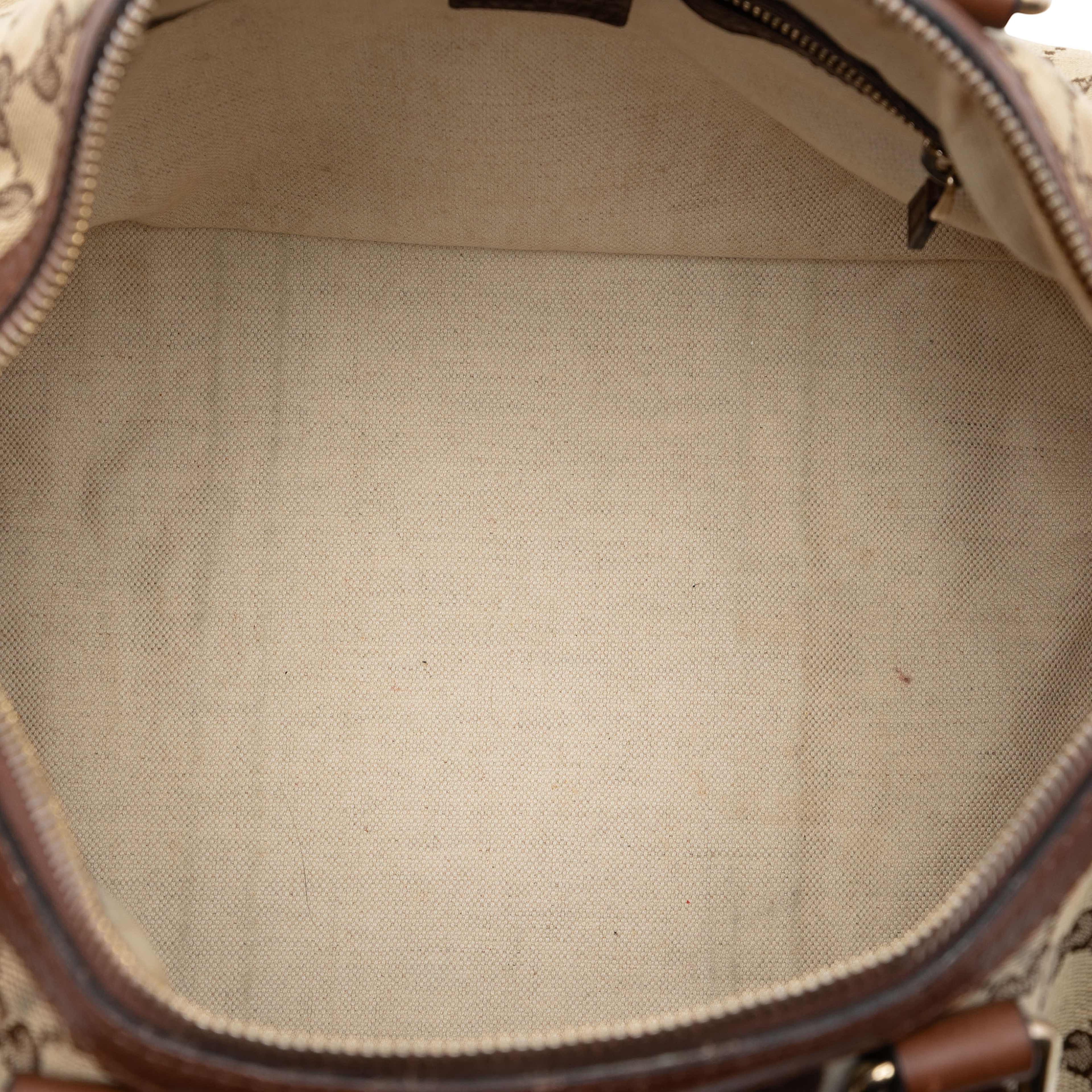 Gucci Medium Gg Canvas Web Joy Boston Bag, från Luxclusif, i färgen beige. Klicka för att öppna bilden i stort format