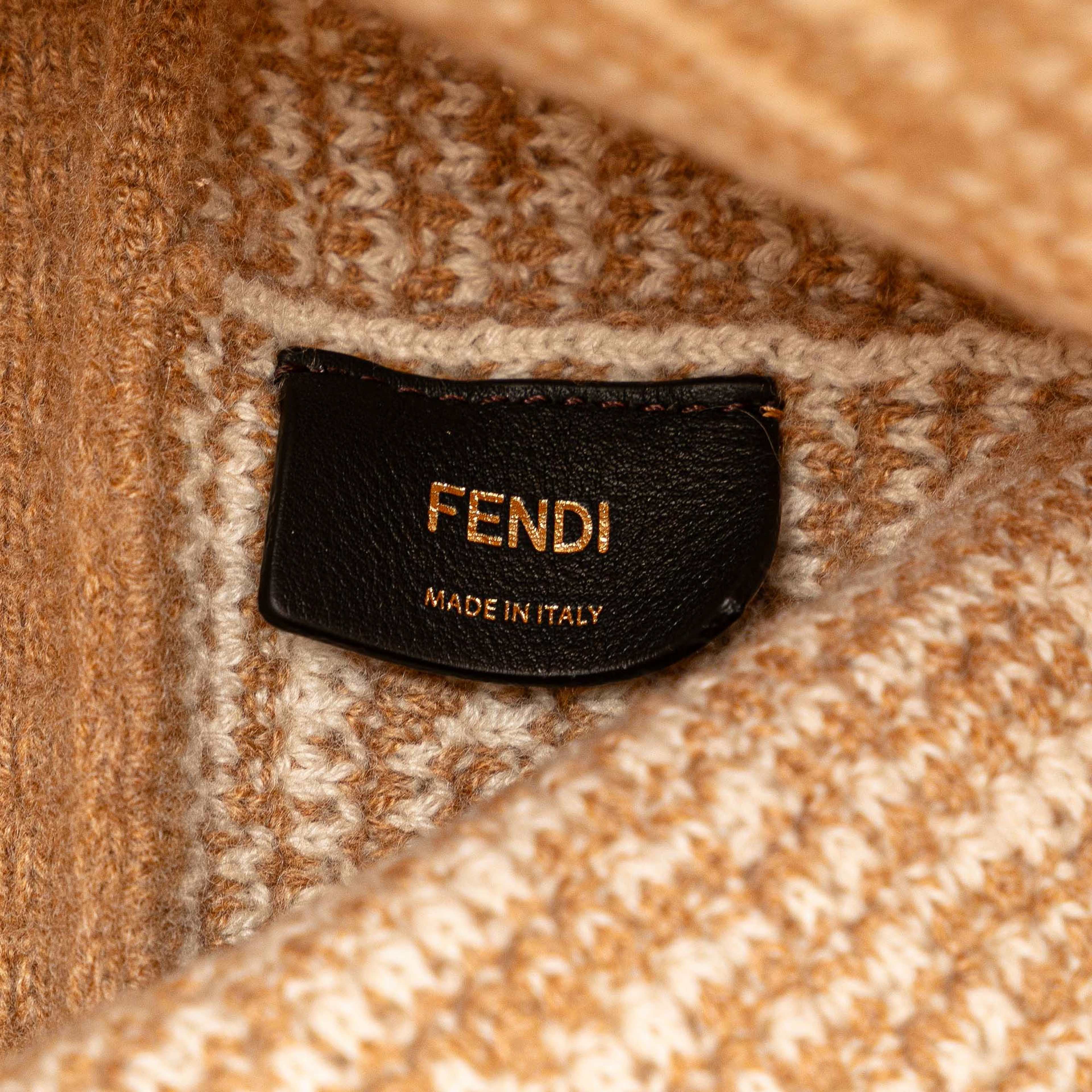 Fendi Large Zucca Cashmere Shopper Tote