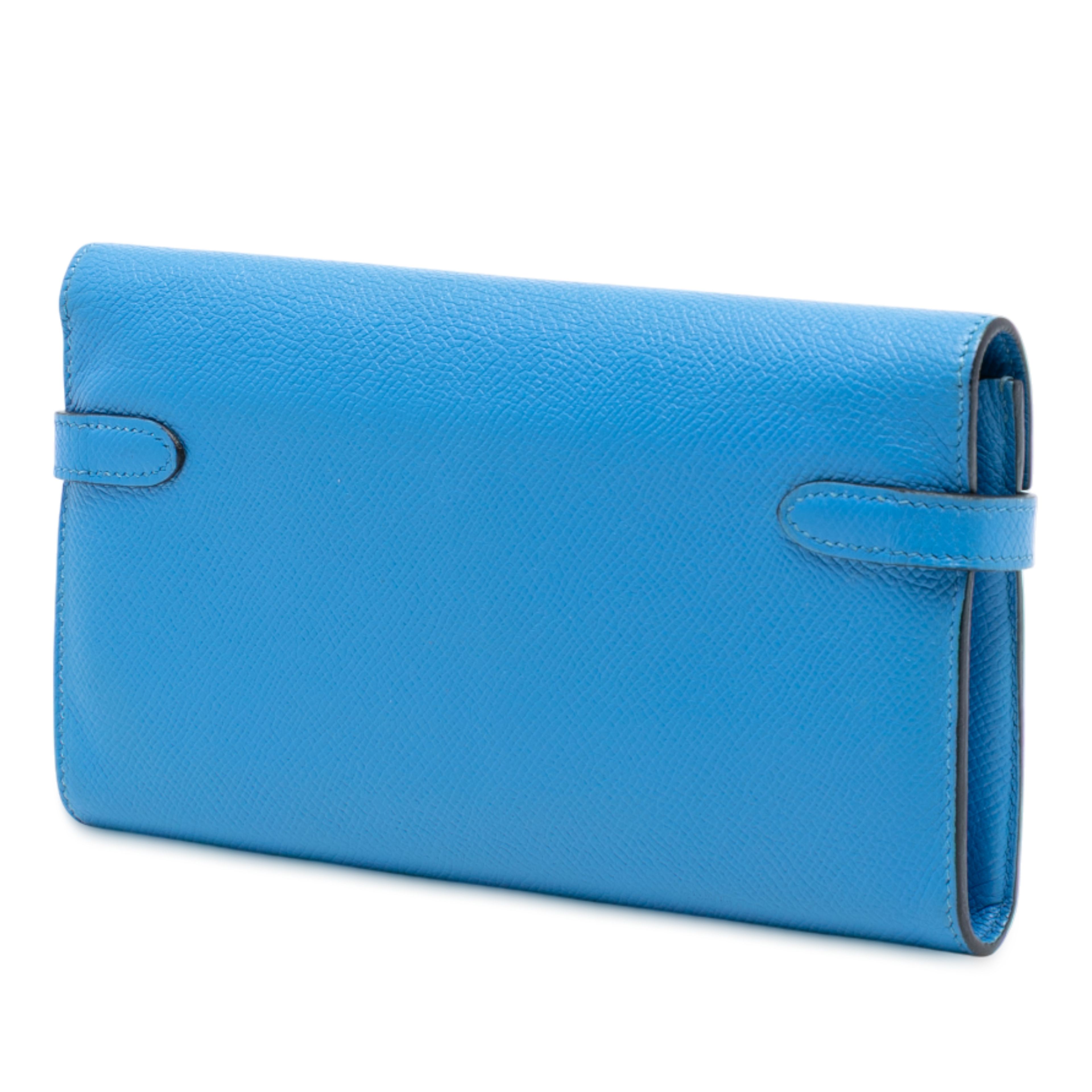 Hermès Epsom Kelly Longue Wallet, från Luxclusif, i färgen blue. Klicka för att öppna bilden i stort format