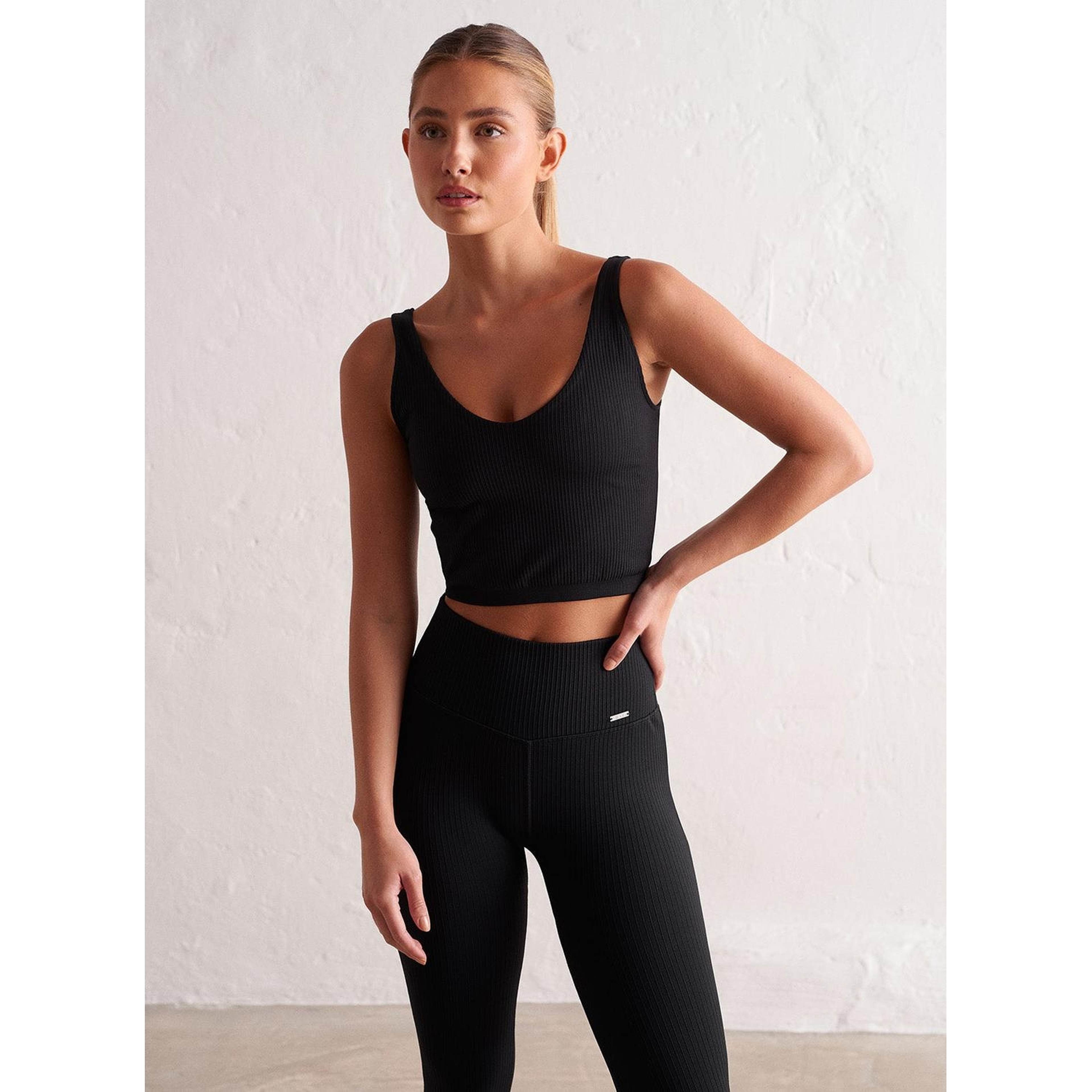 Black Ribbed Seamless Bralette