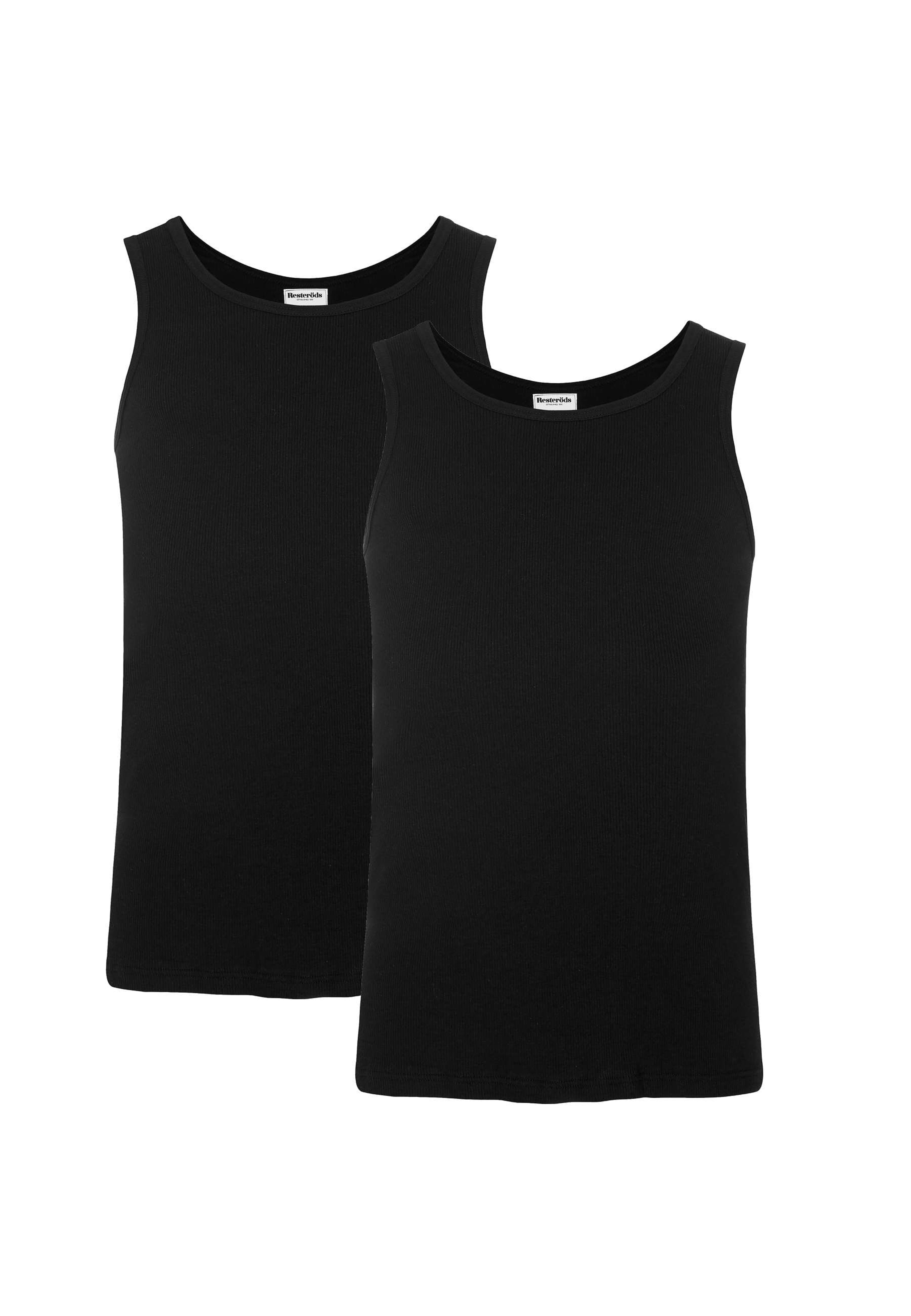 Ekologisk Bomull, Rib Tank, 2-pack, Svart