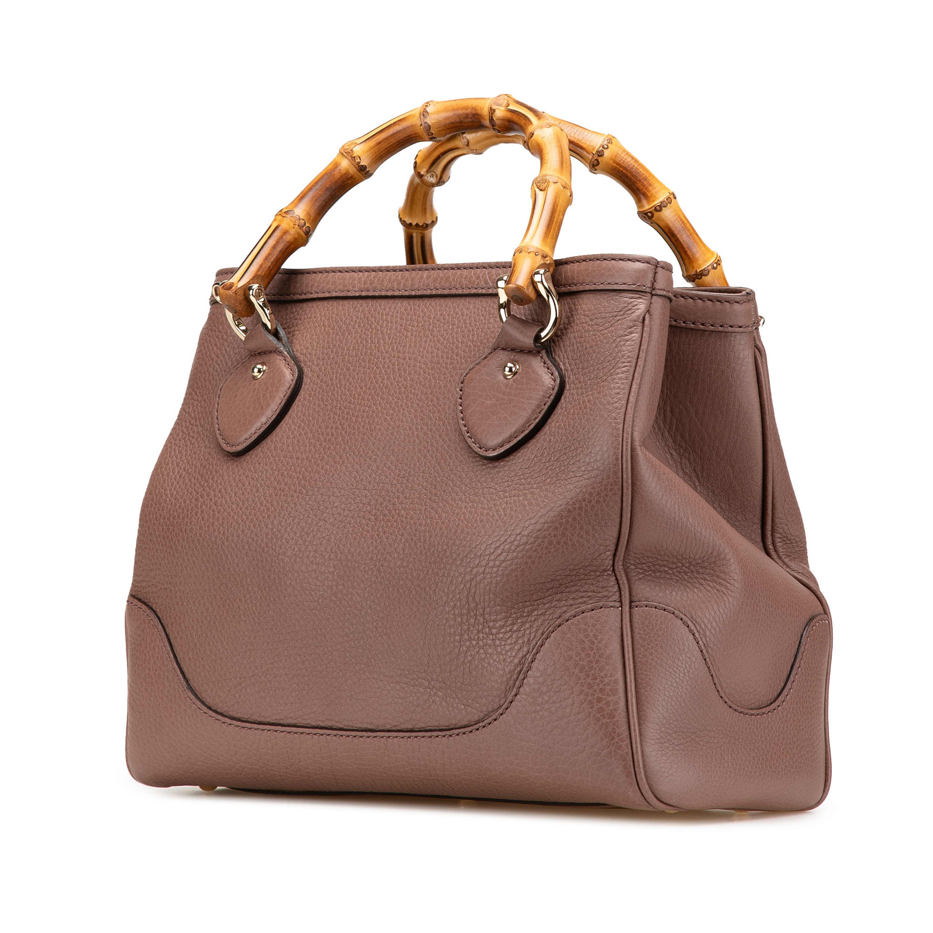 Gucci Small Pebbled Calfskin Diana Bamboo Top Handle Tote