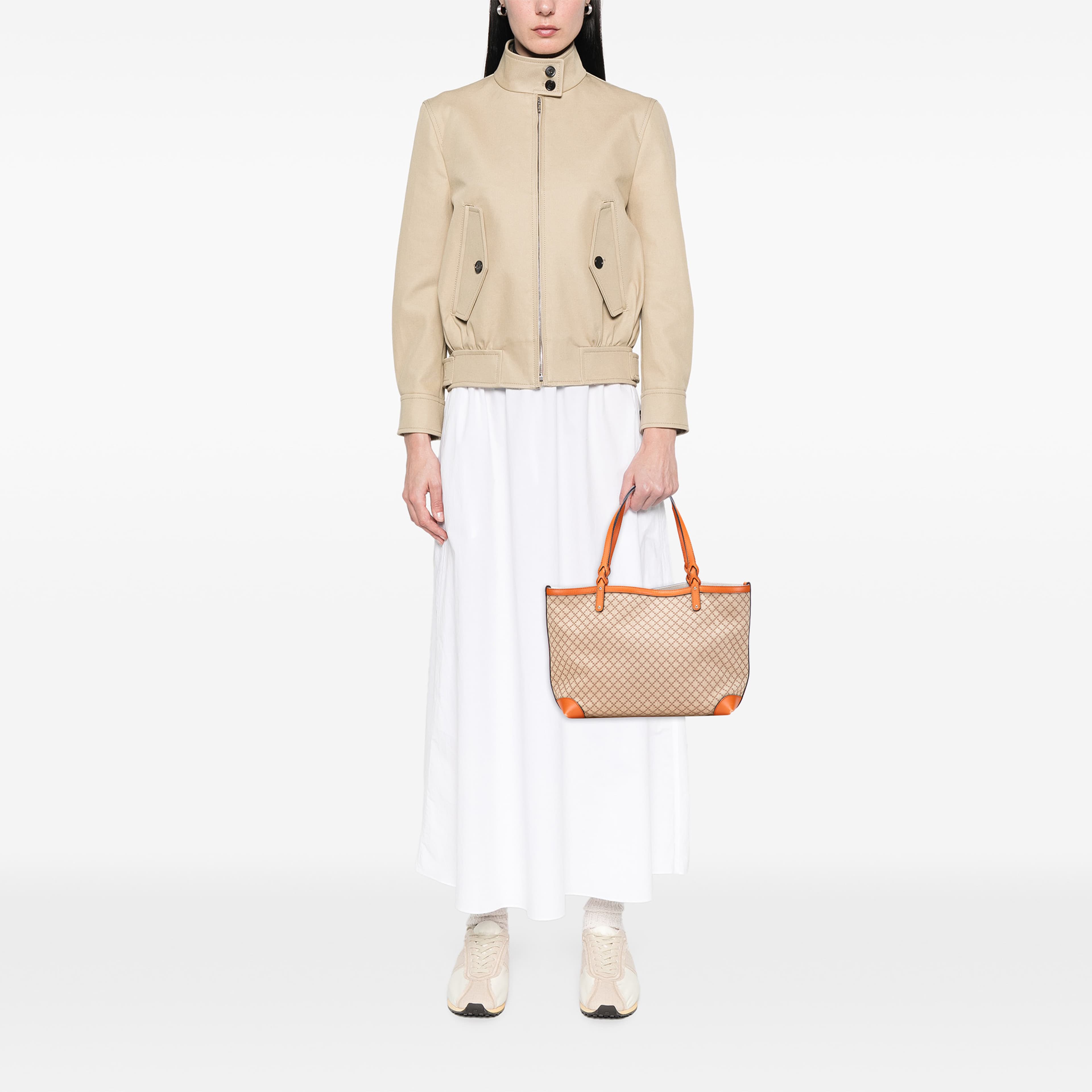 Gucci Medium Diamante Canvas Craft Tote, från Luxclusif, i färgen orange. Klicka för att öppna bilden i stort format
