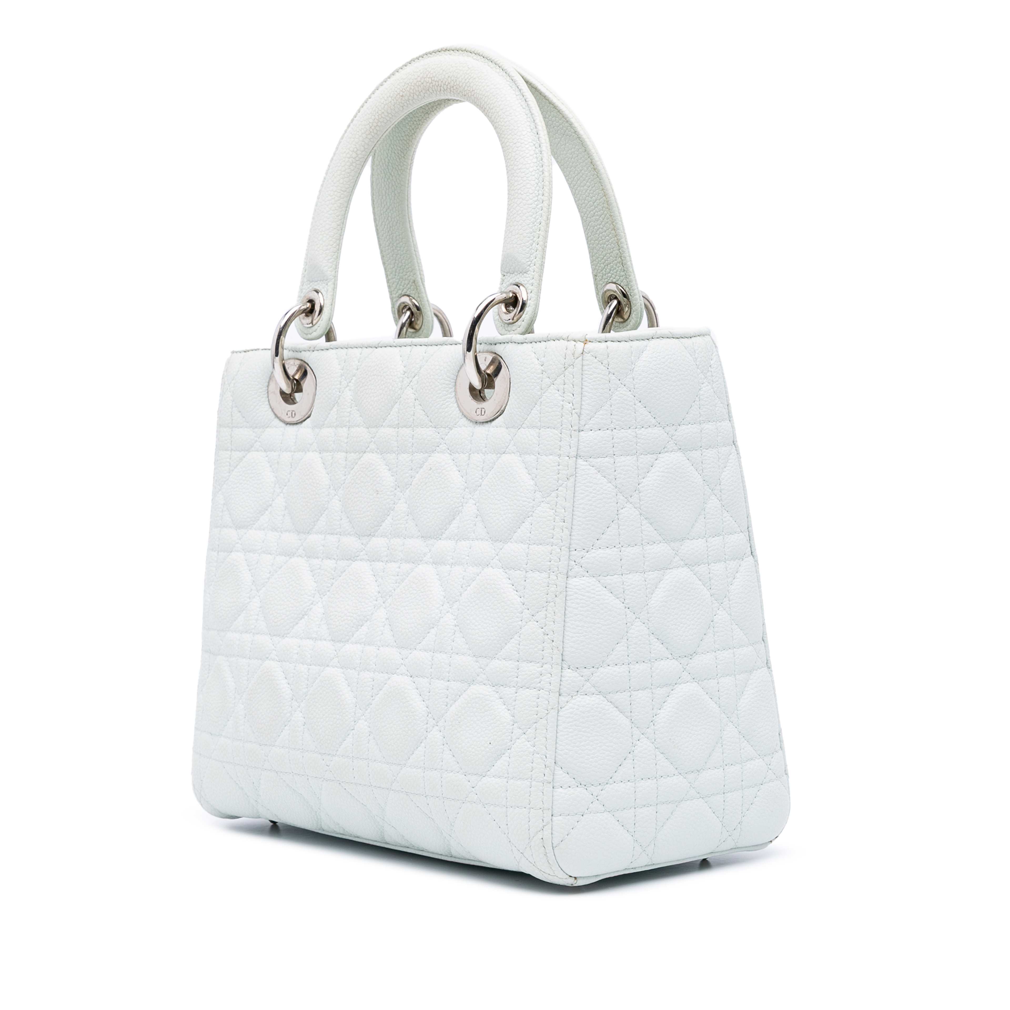 Dior Medium Grained Calfskin Cannage Lady Dior
