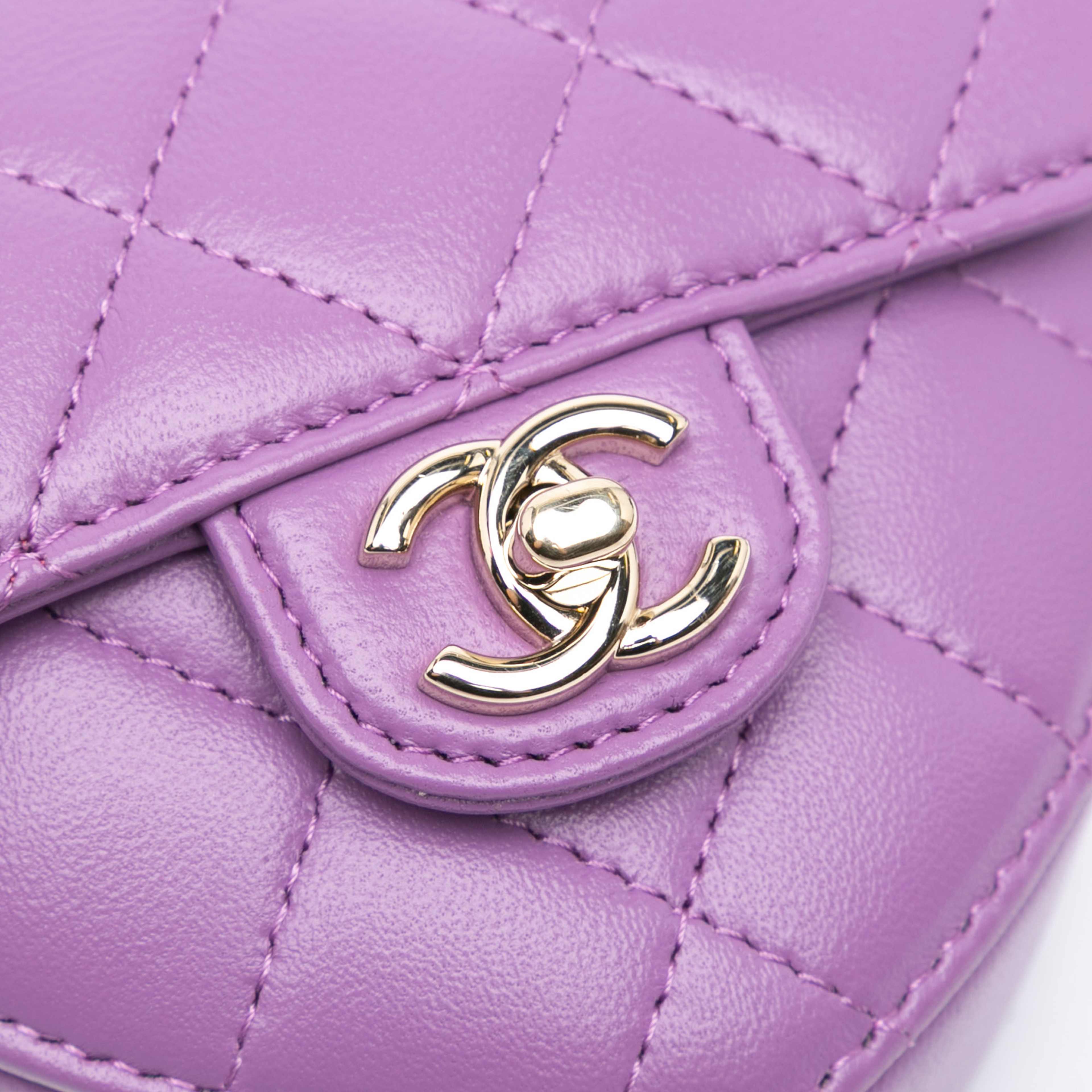 Chanel Mini Lambskin Cc In Love Heart Belt Bag