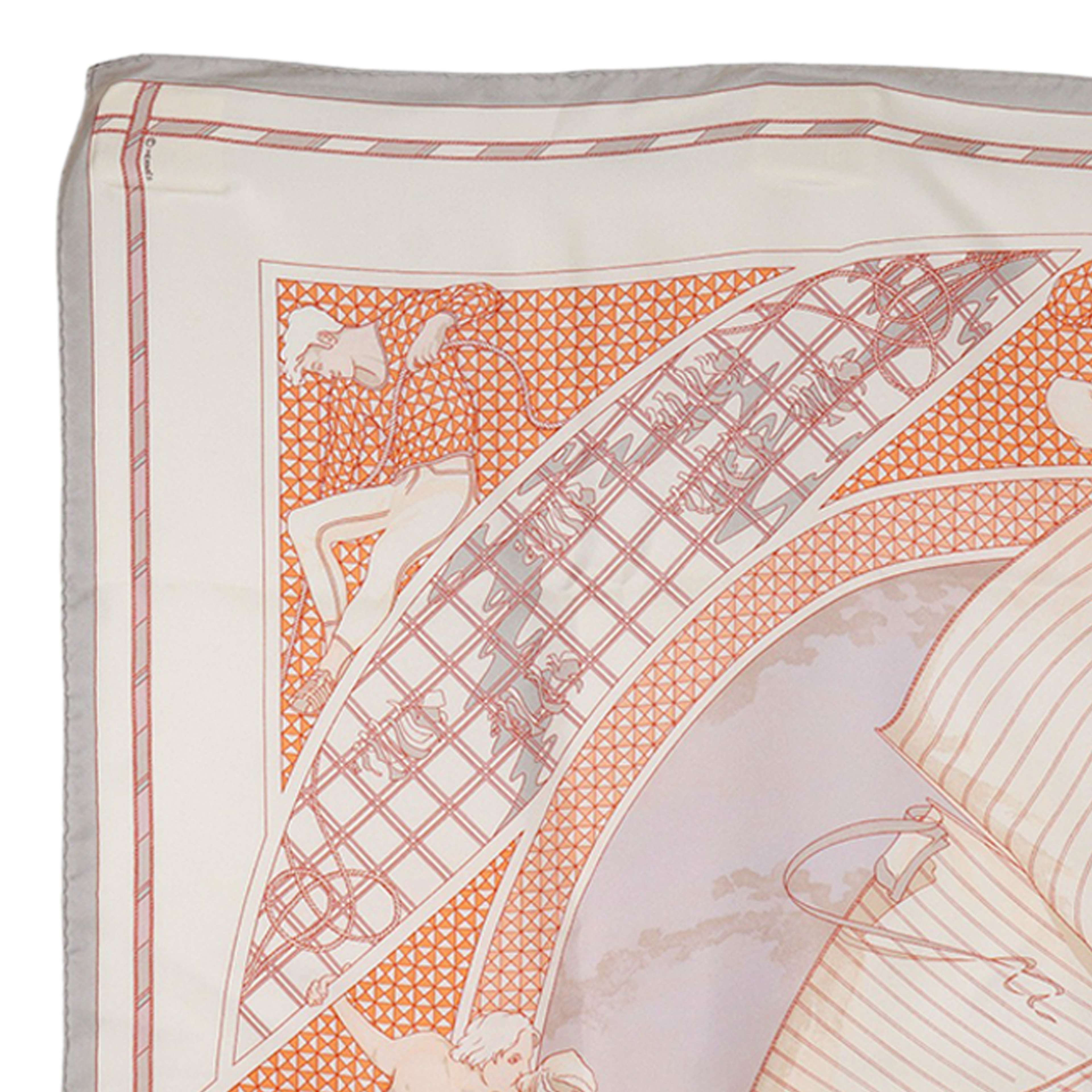 Hermès Voyage Au Long Cours Silk Scarf 90, från Luxclusif, i färgen off white. Klicka för att öppna bilden i stort format