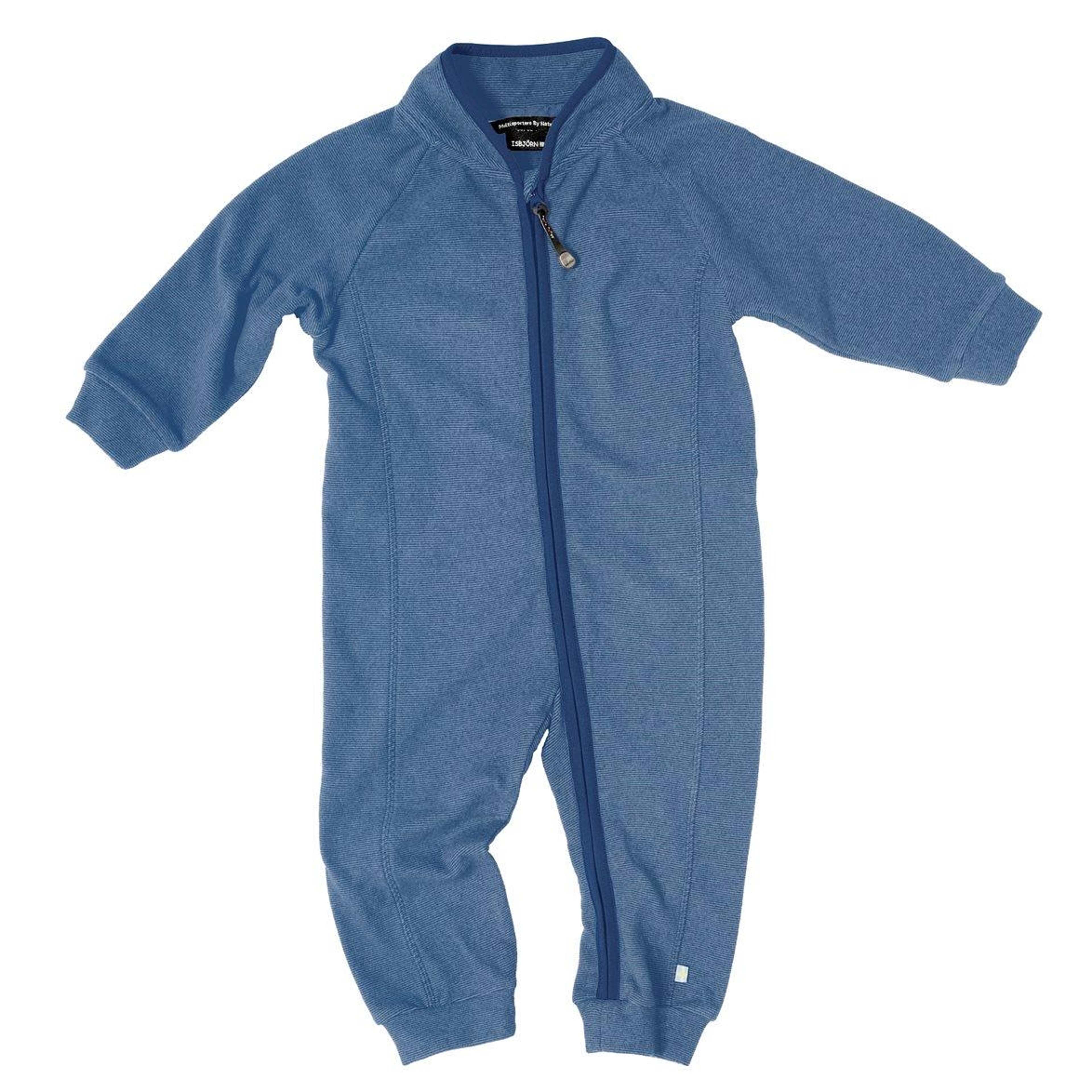 Lynx Micro Fleece Jumpsuit, från ISBJÖRN of Sweden, i färgen denim. Klicka för att öppna bilden i stort format