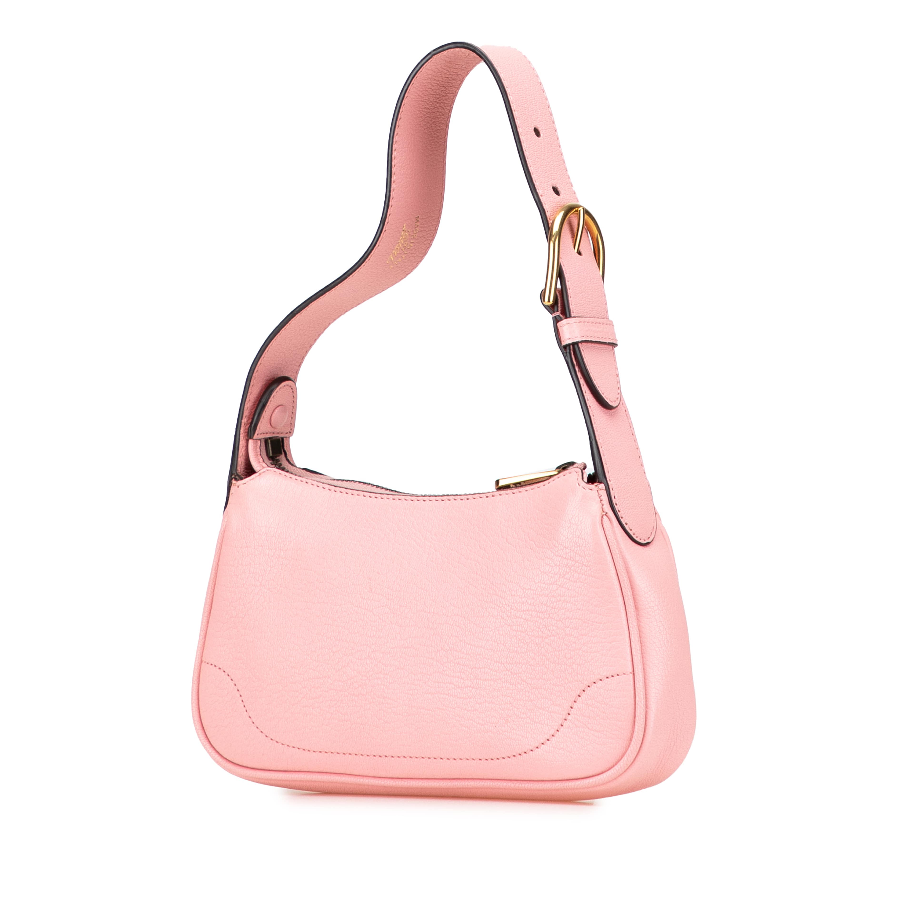 Gucci Mini Goatskin Aphrodite Shoulder Bag, från Luxclusif, i färgen pink. Klicka för att öppna bilden i stort format