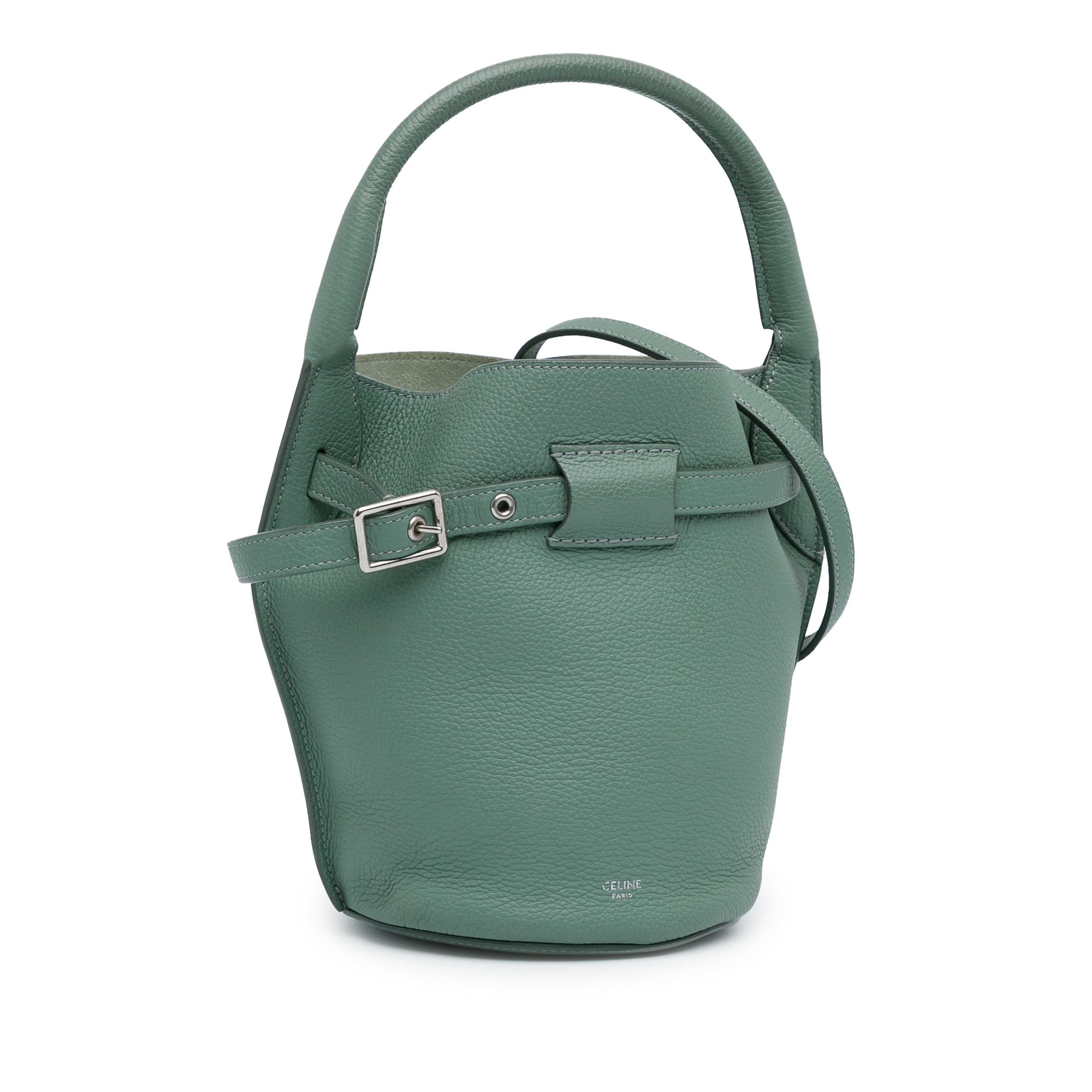 Celine Nano Big Bucket Bag, från Luxclusif, i färgen green. Klicka för att öppna bilden i stort format