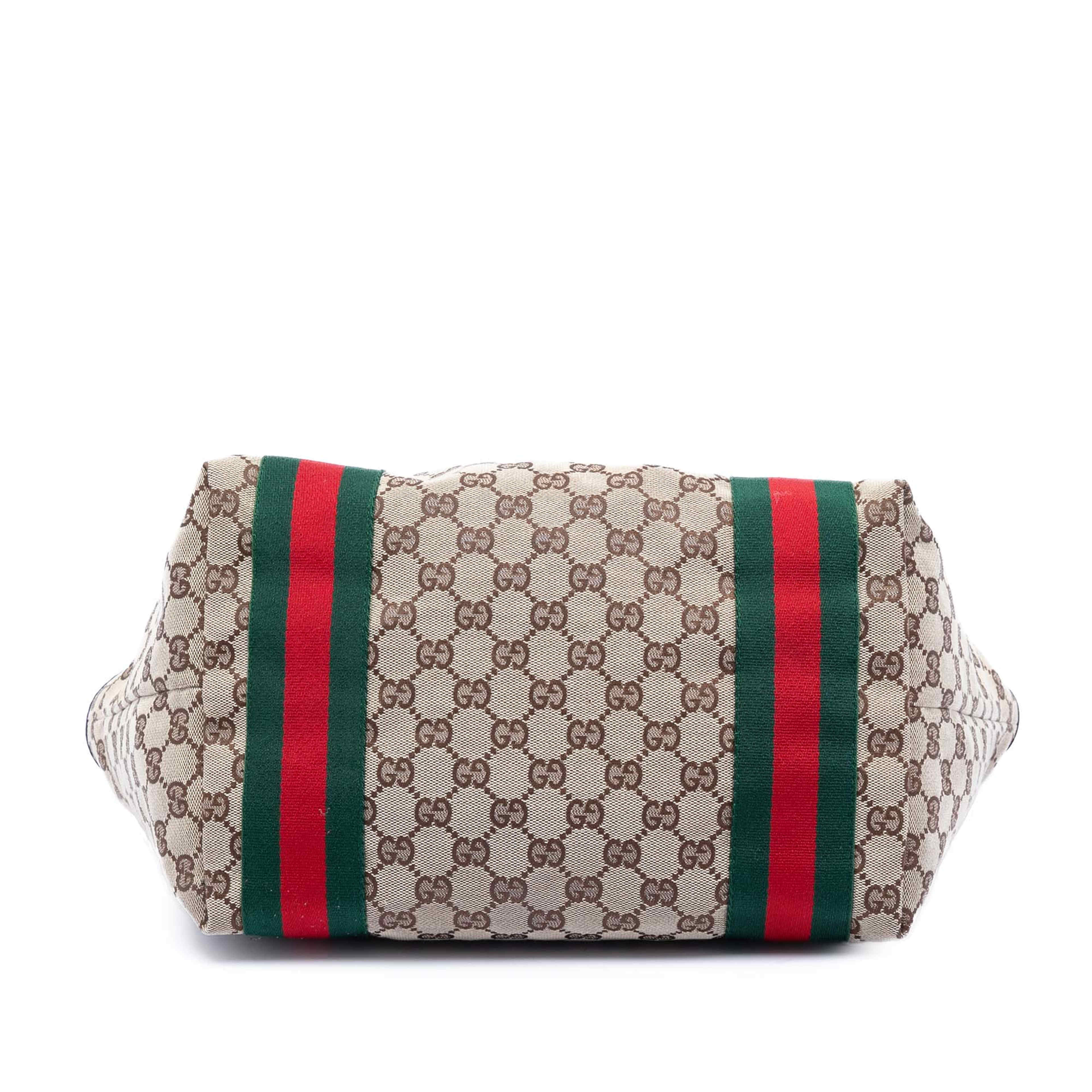 Gucci Gg Canvas Web Jolie Tote, från Luxclusif, i färgen beige. Klicka för att öppna bilden i stort format