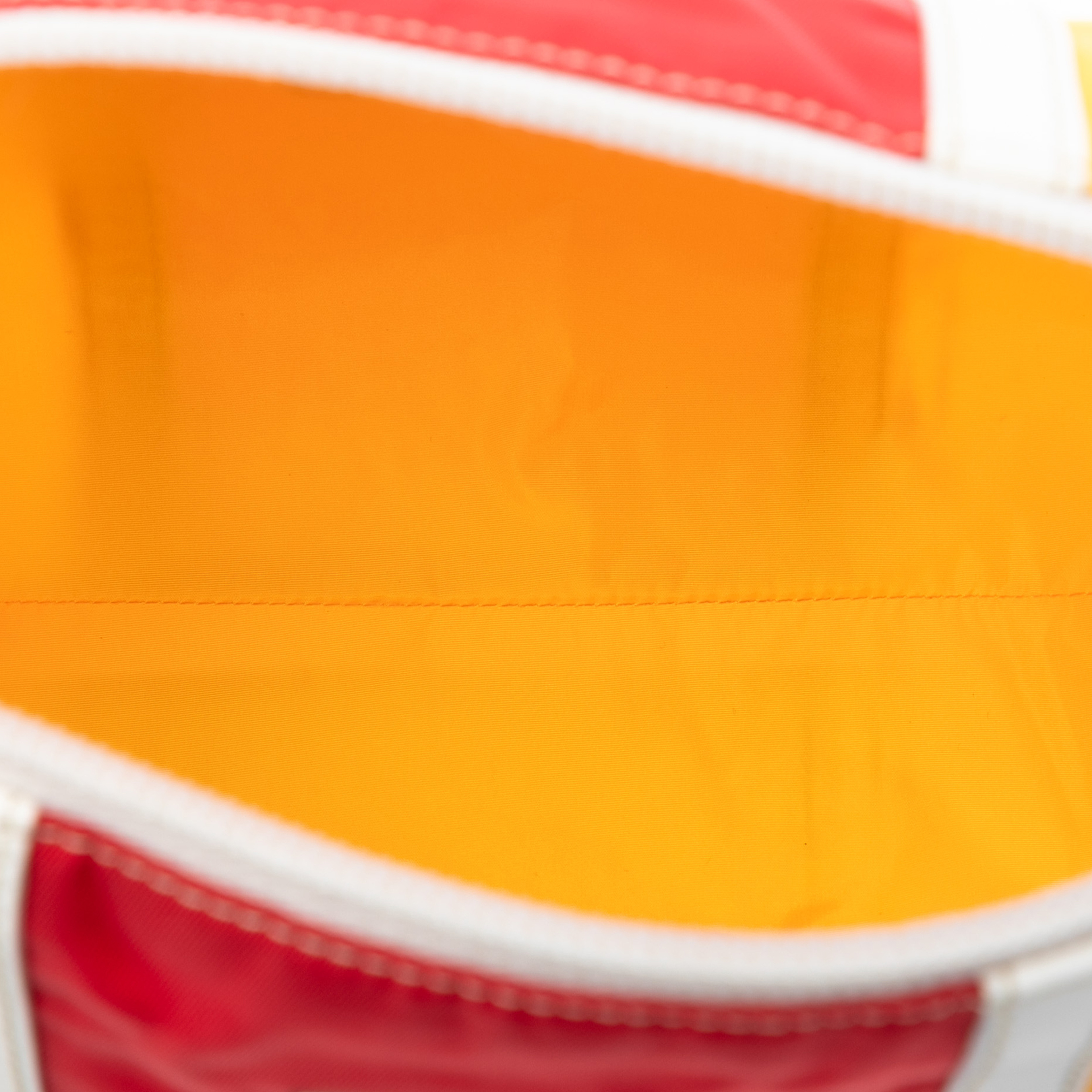 Prada Tricolor Tessuto Zip Pouch, från Luxclusif, i färgen yellow. Klicka för att öppna bilden i stort format