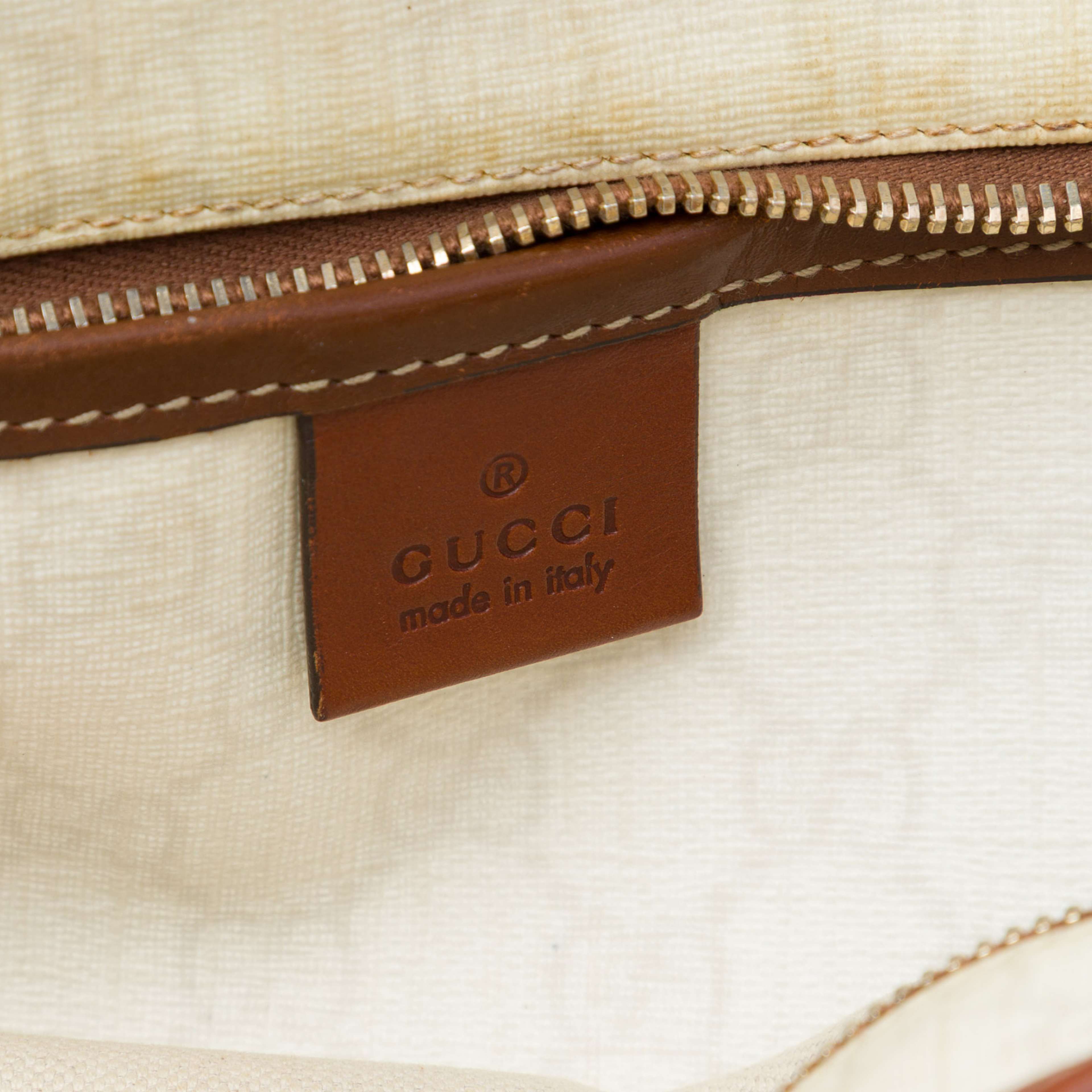 Gucci Gg Supreme Web Tote, från Luxclusif, i färgen brun. Klicka för att öppna bilden i stort format