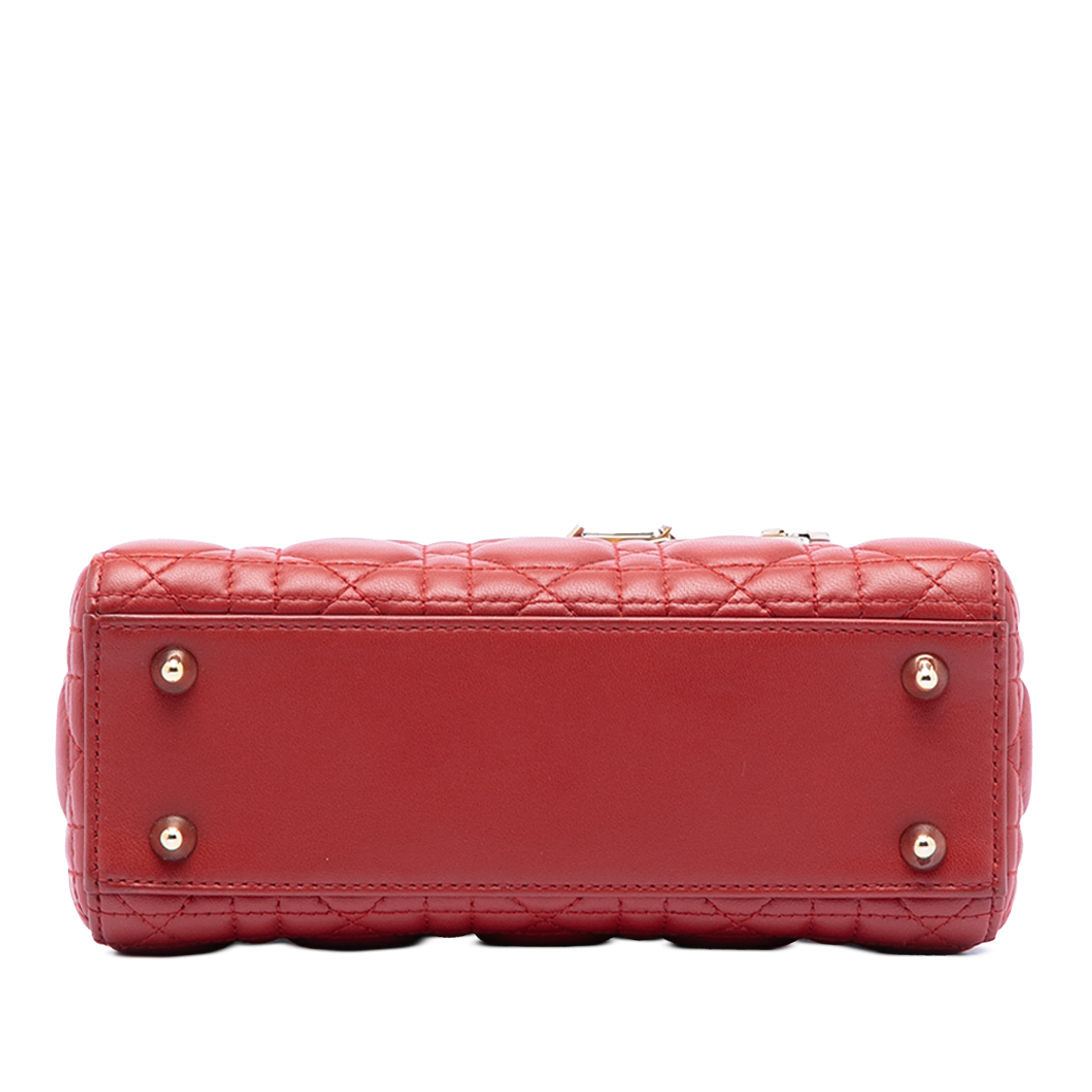 Dior Small Lambskin Cannage My Abcdior Lady Dior, från Luxclusif, i färgen röd. Klicka för att öppna bilden i stort format