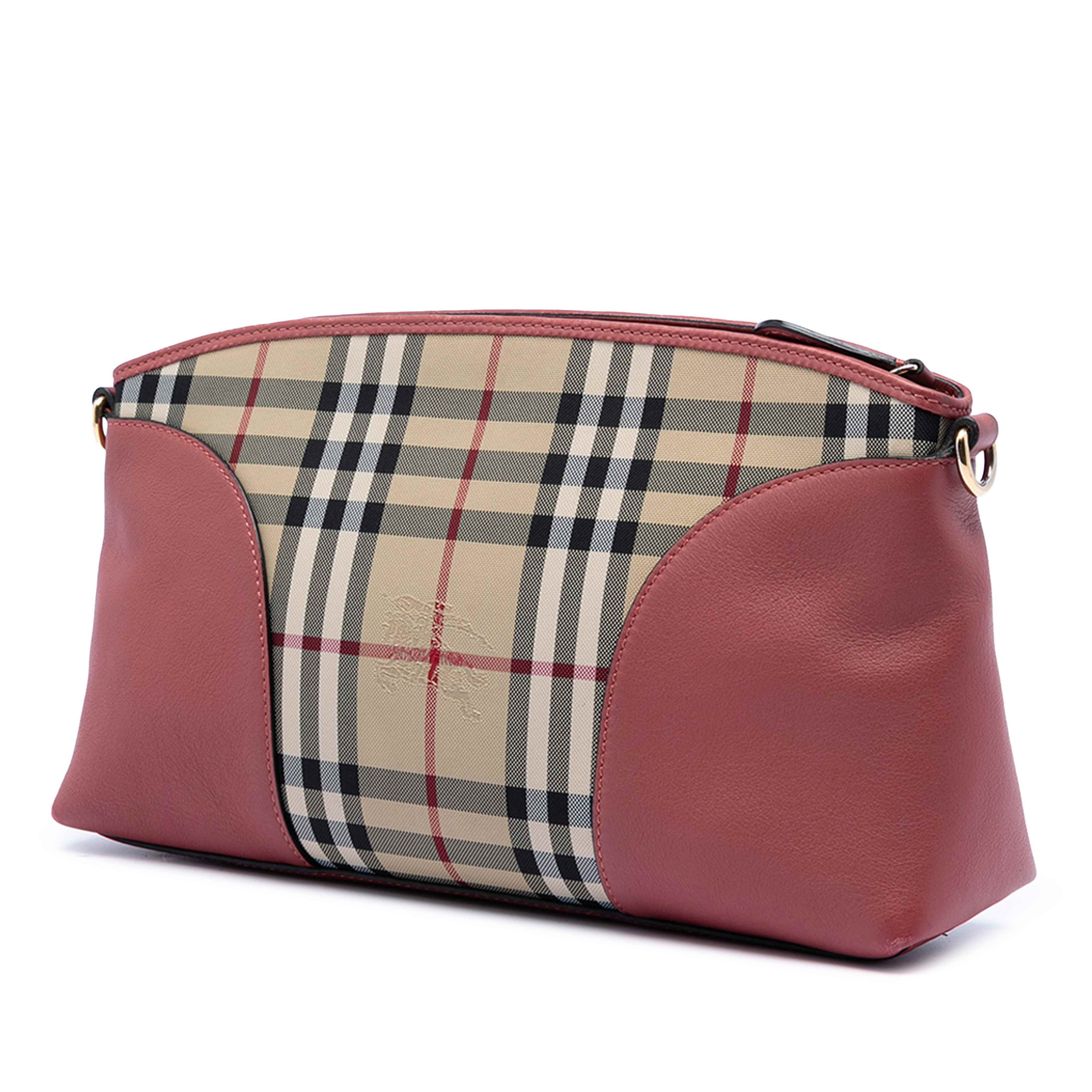 Burberry Haymarket Check Coated Canvas Chichester Crossbody, från Luxclusif, i färgen beige. Klicka för att öppna bilden i stort format