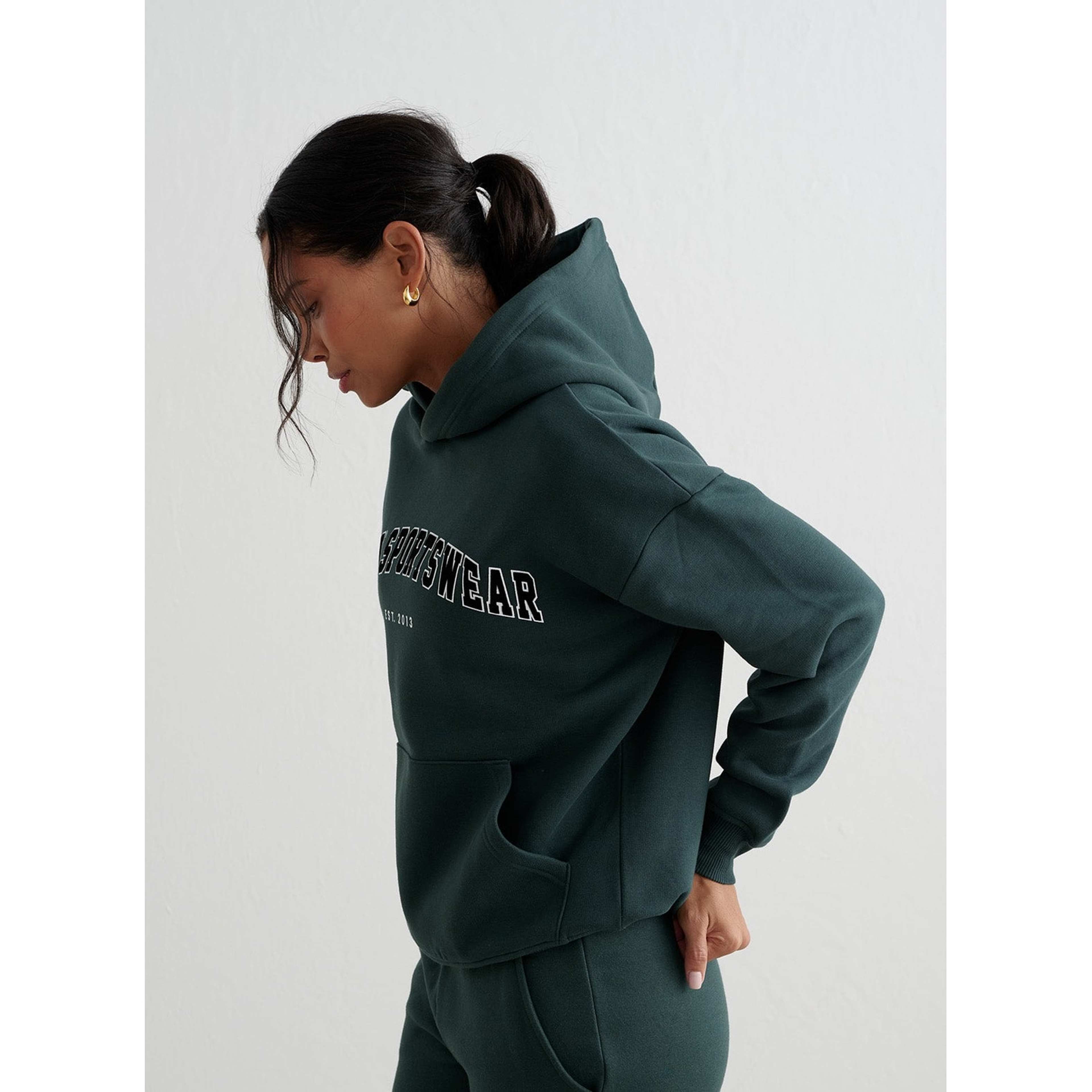 Deep Emerald Varsity Sweat Hood