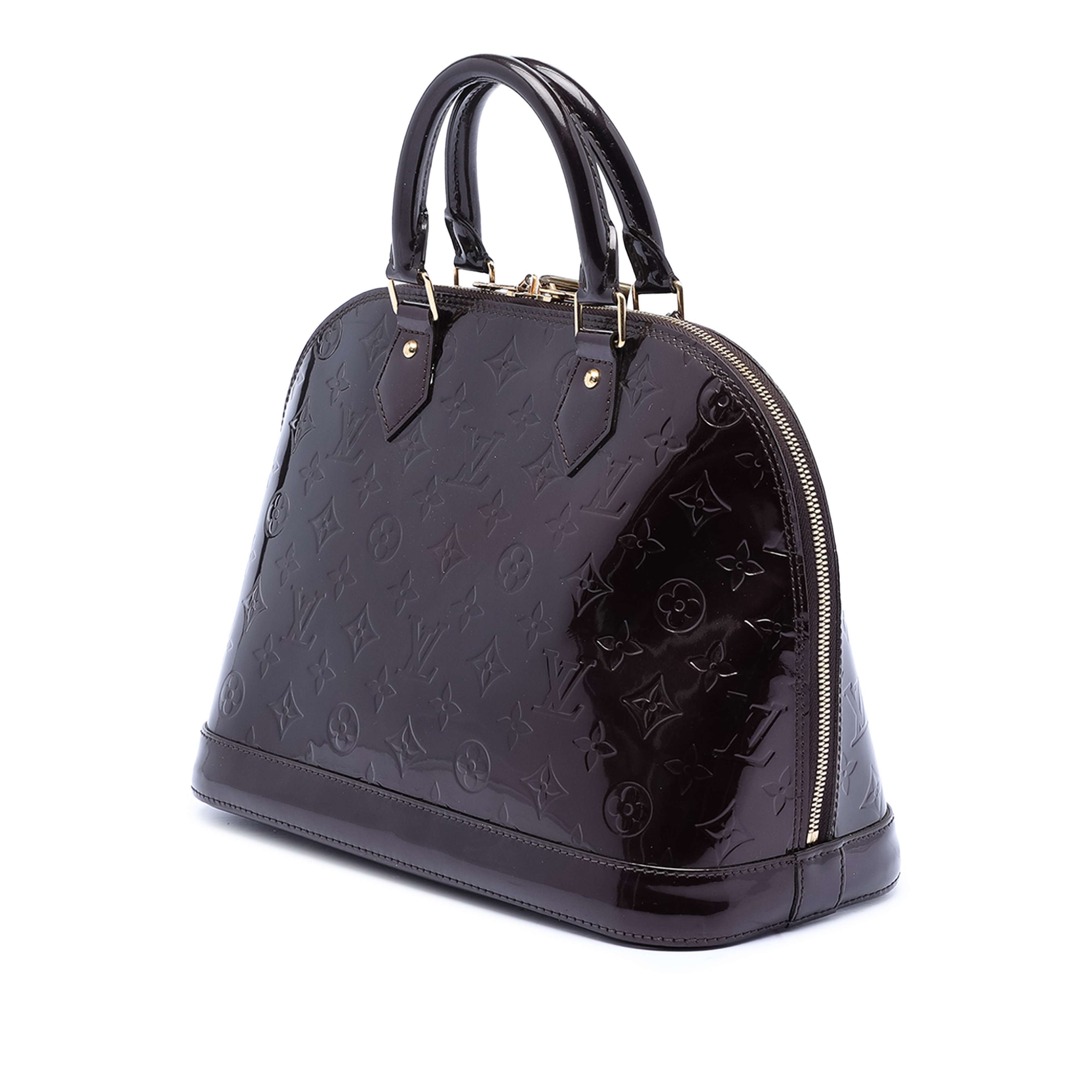 Louis Vuitton Monogram Vernis Alma Pm, från Luxclusif, i färgen plum. Klicka för att öppna bilden i stort format