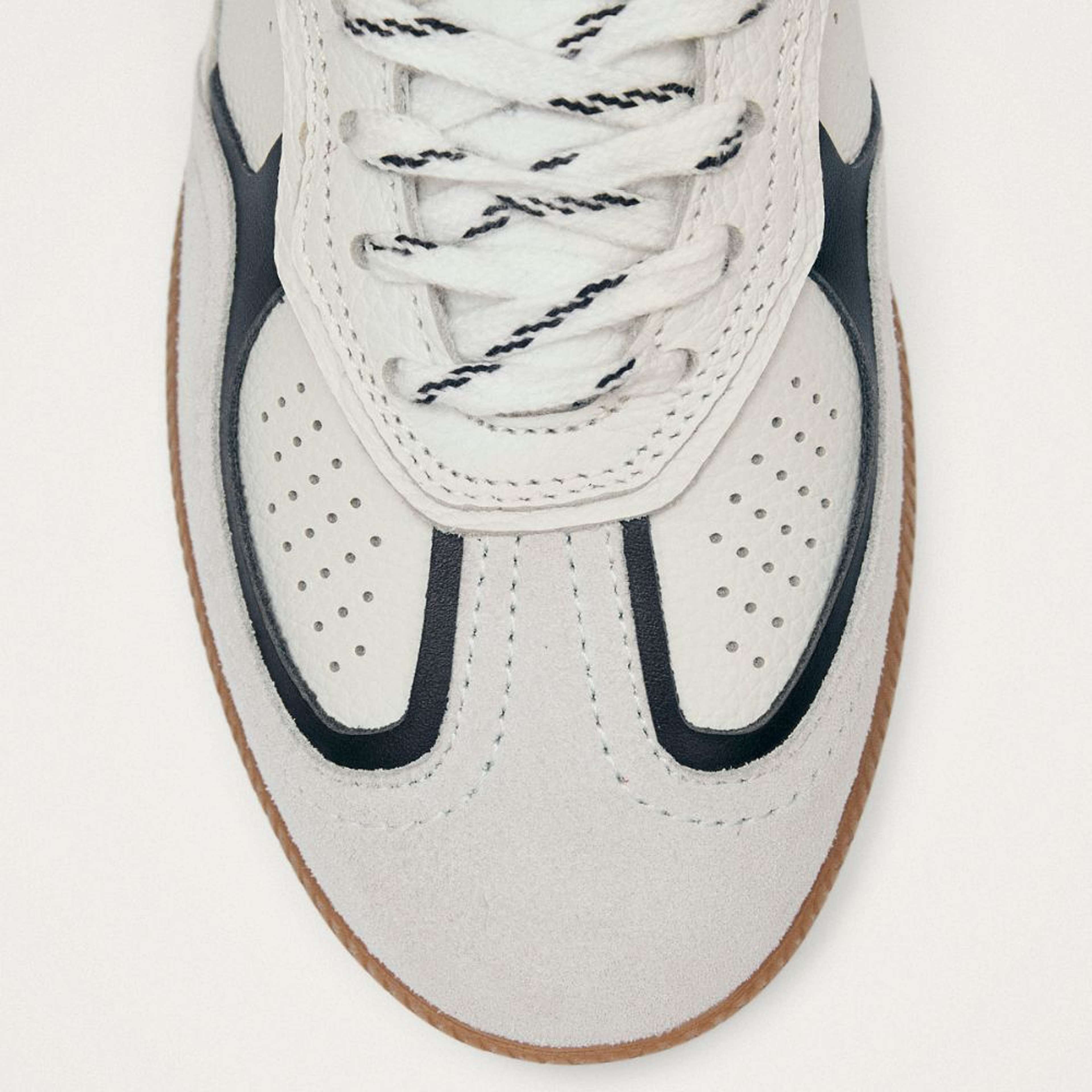 Tb.490 Rife Grain White Black Leather Sneakers