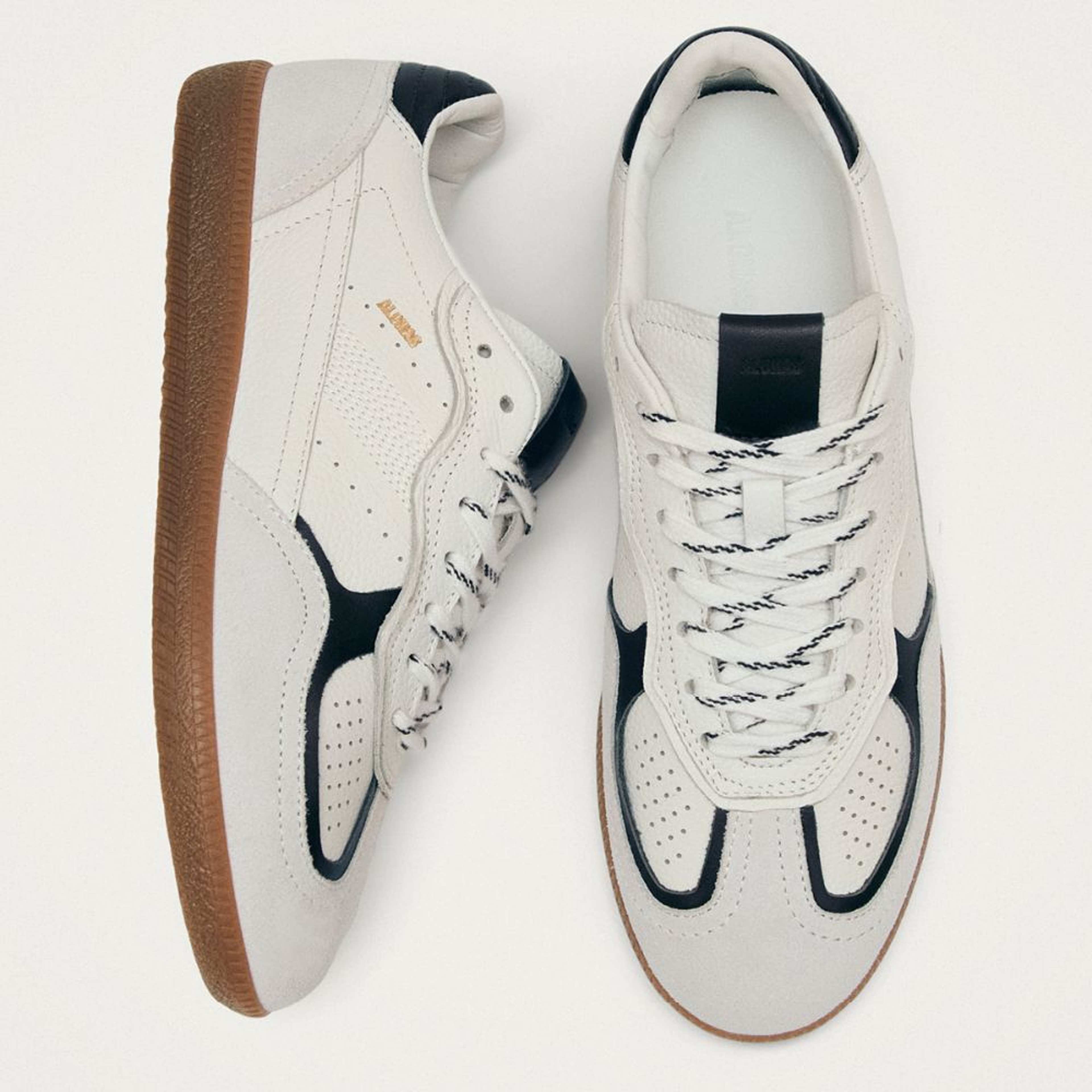Tb.490 Rife Grain White Black Leather Sneakers