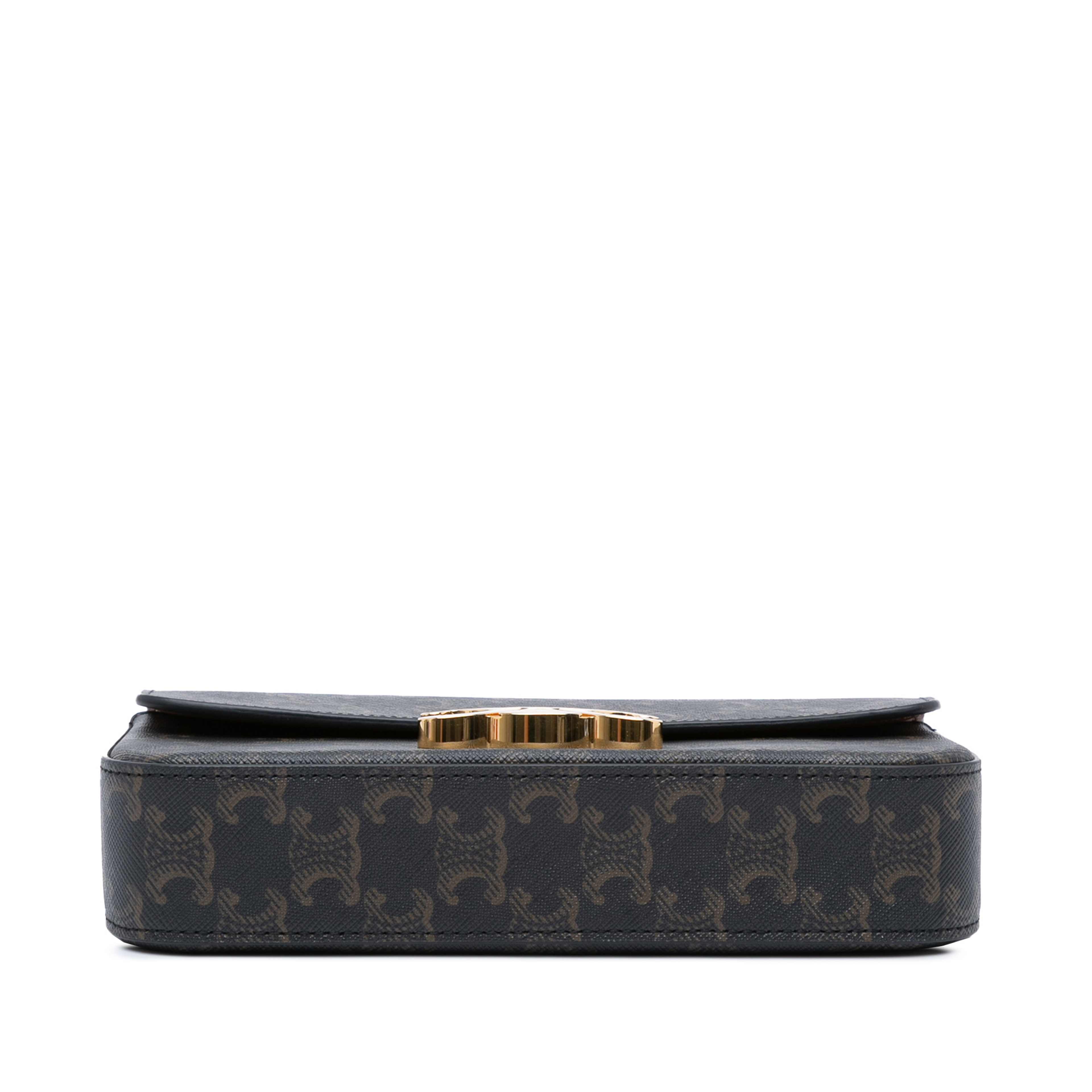 Celine Triomphe Coated Canvas Claude Chain Shoulder Bag