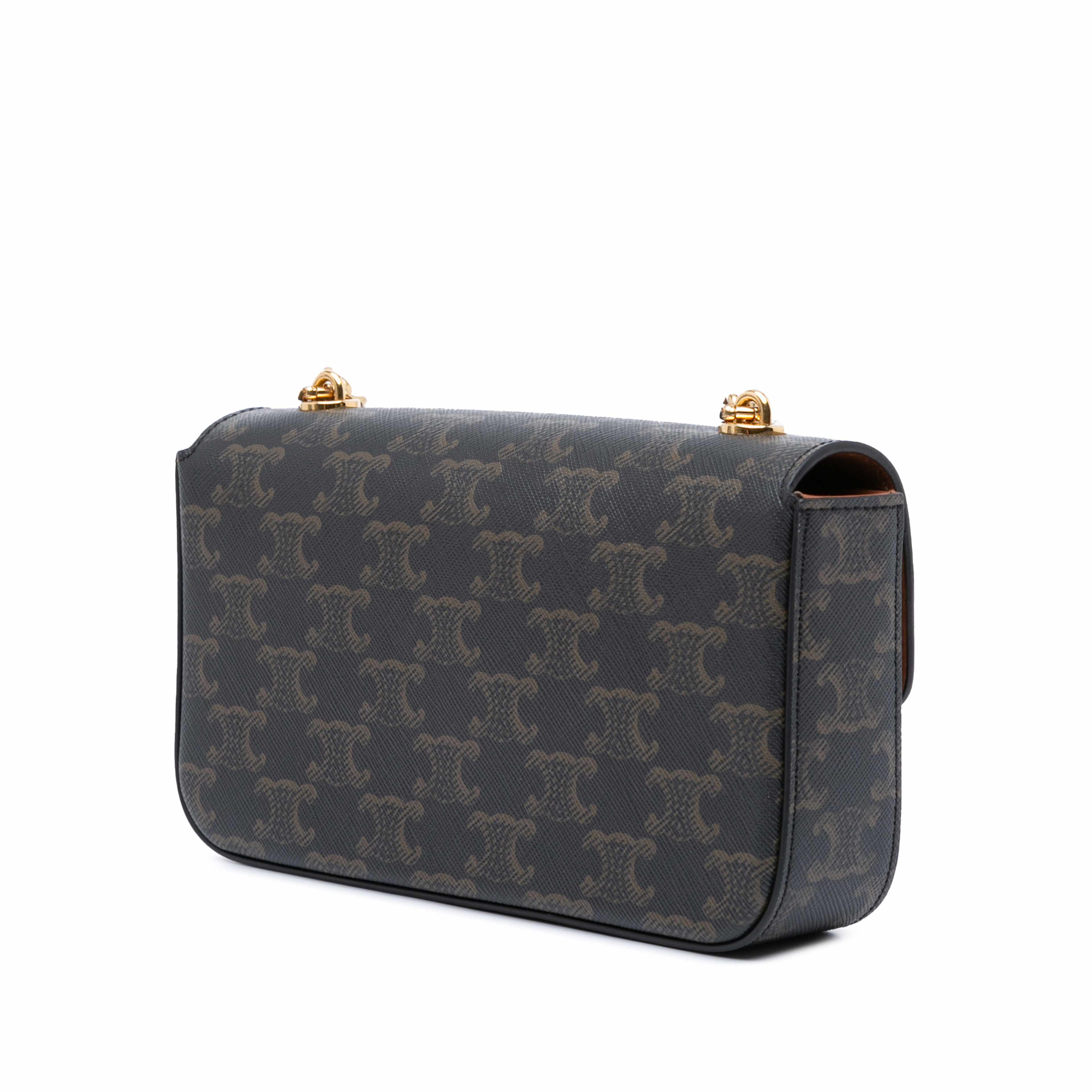 Celine Triomphe Coated Canvas Claude Chain Shoulder Bag