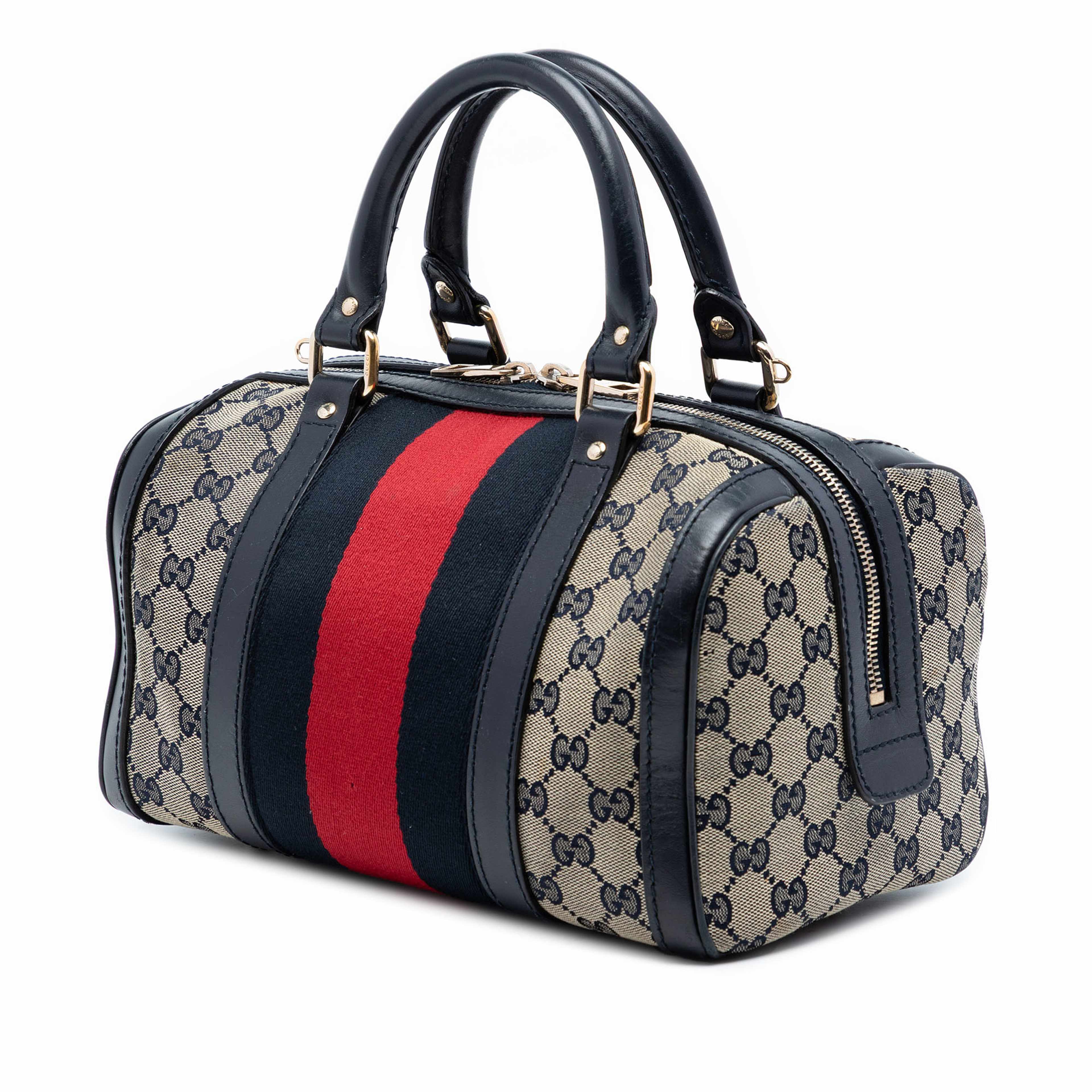 Gucci Small Gg Canvas Web Joy Boston Bag, från Luxclusif, i färgen beige. Klicka för att öppna bilden i stort format