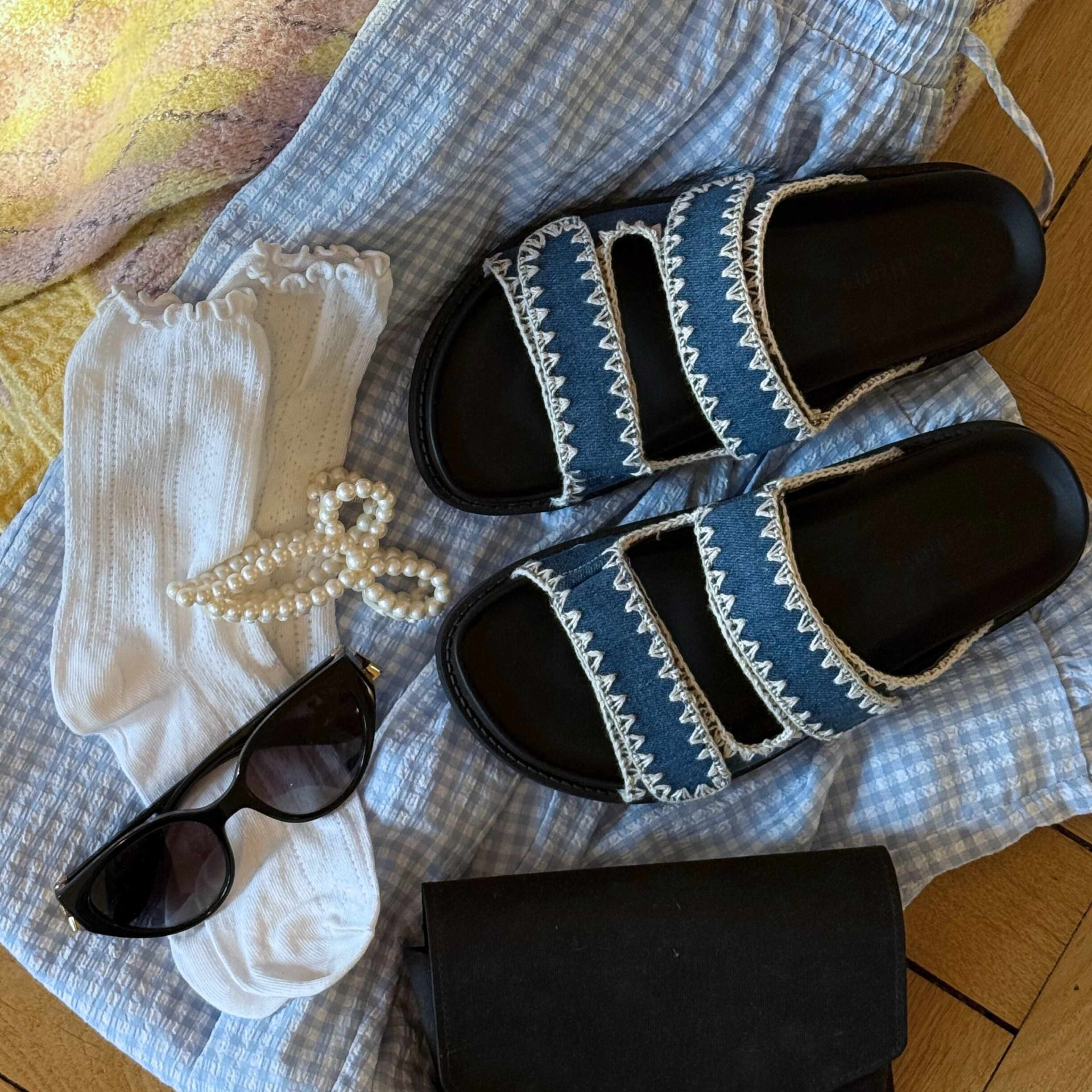 Slip-in Sandal Sara Denim, från Ailyflats, i färgen denim. Klicka för att öppna bilden i stort format